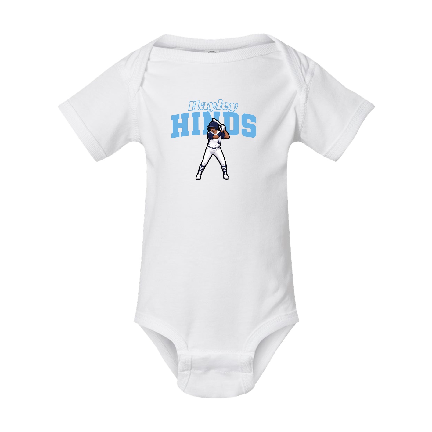 Baby Onesie — Name Arch in White
