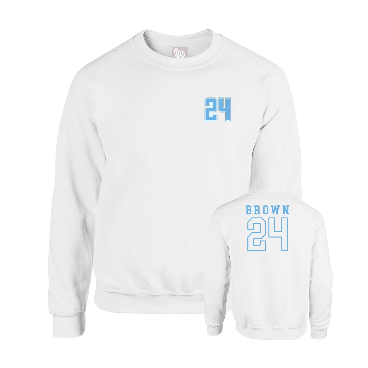 Fleece Crew — Chest Back in White
