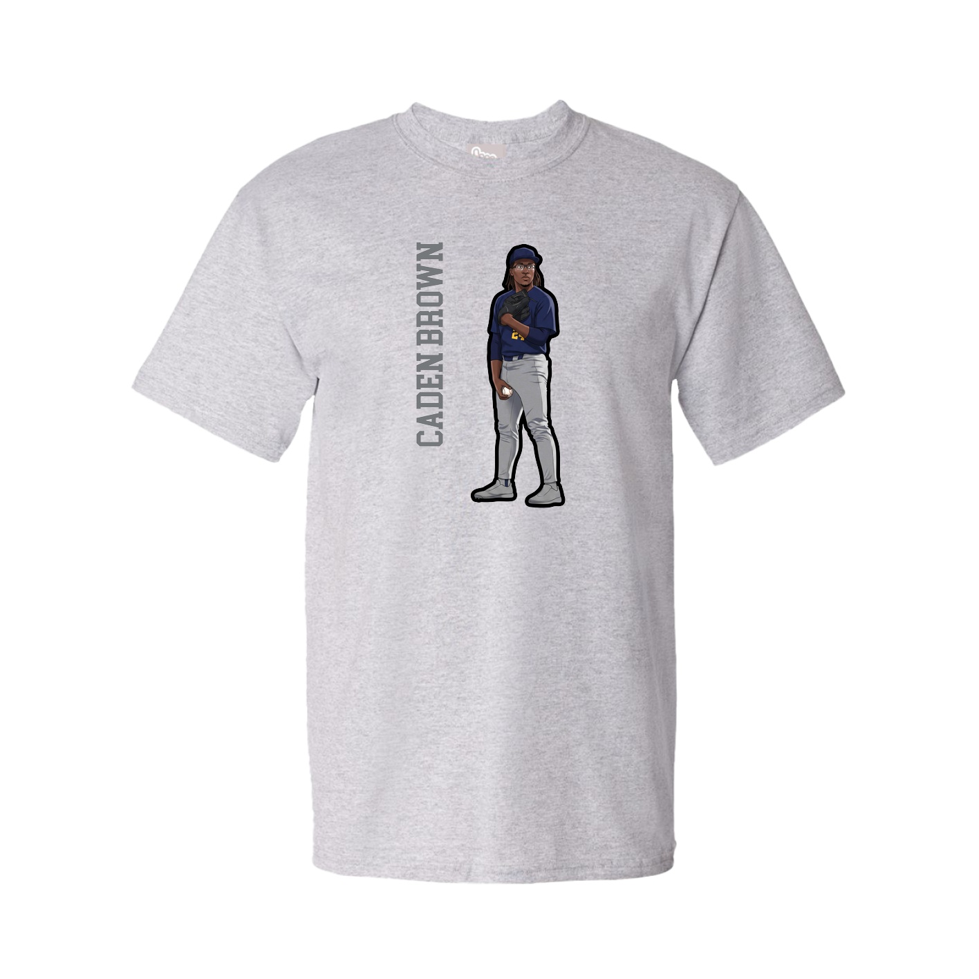 Tee — Name Vertical in Grey