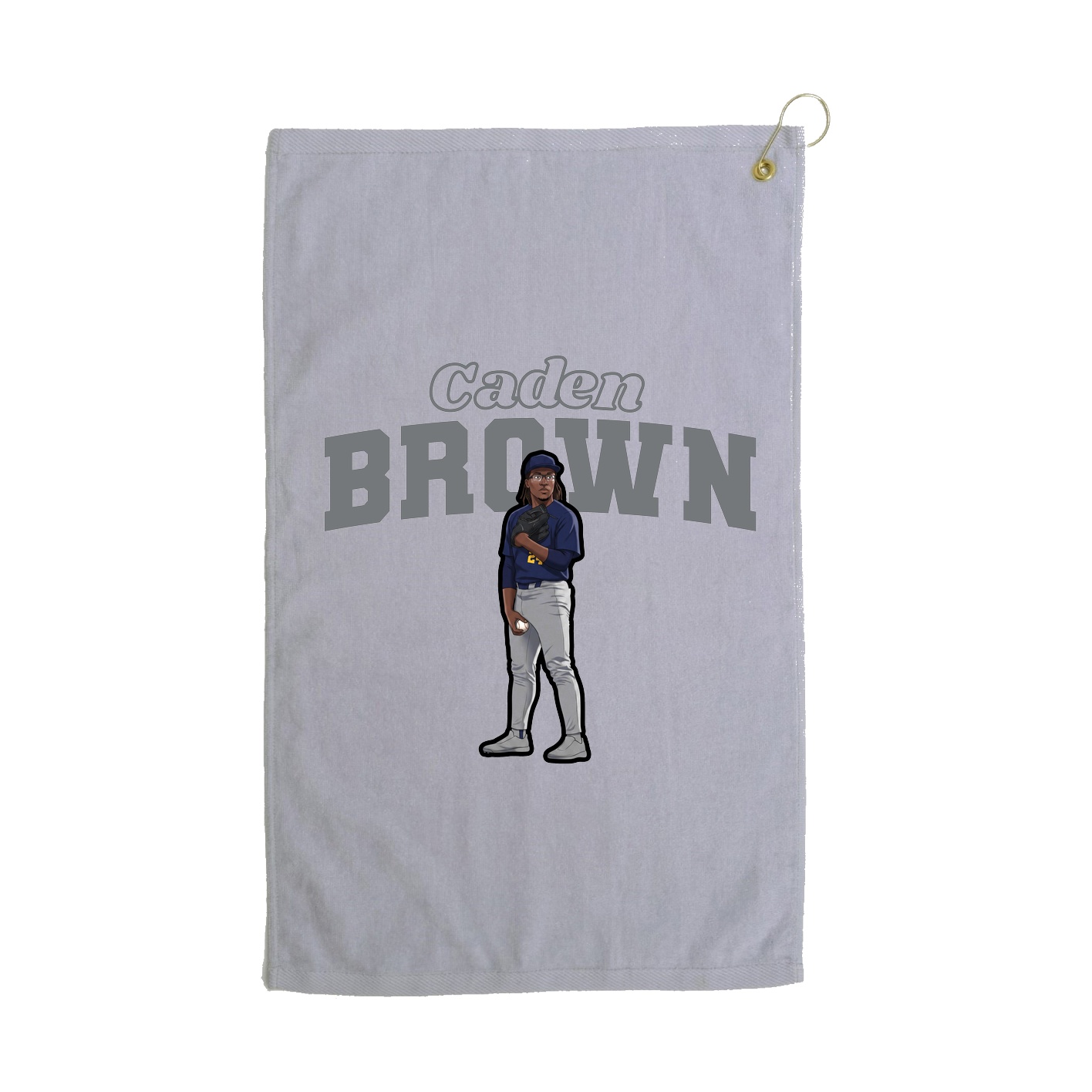 Golf Towel — Name Arch in Grey