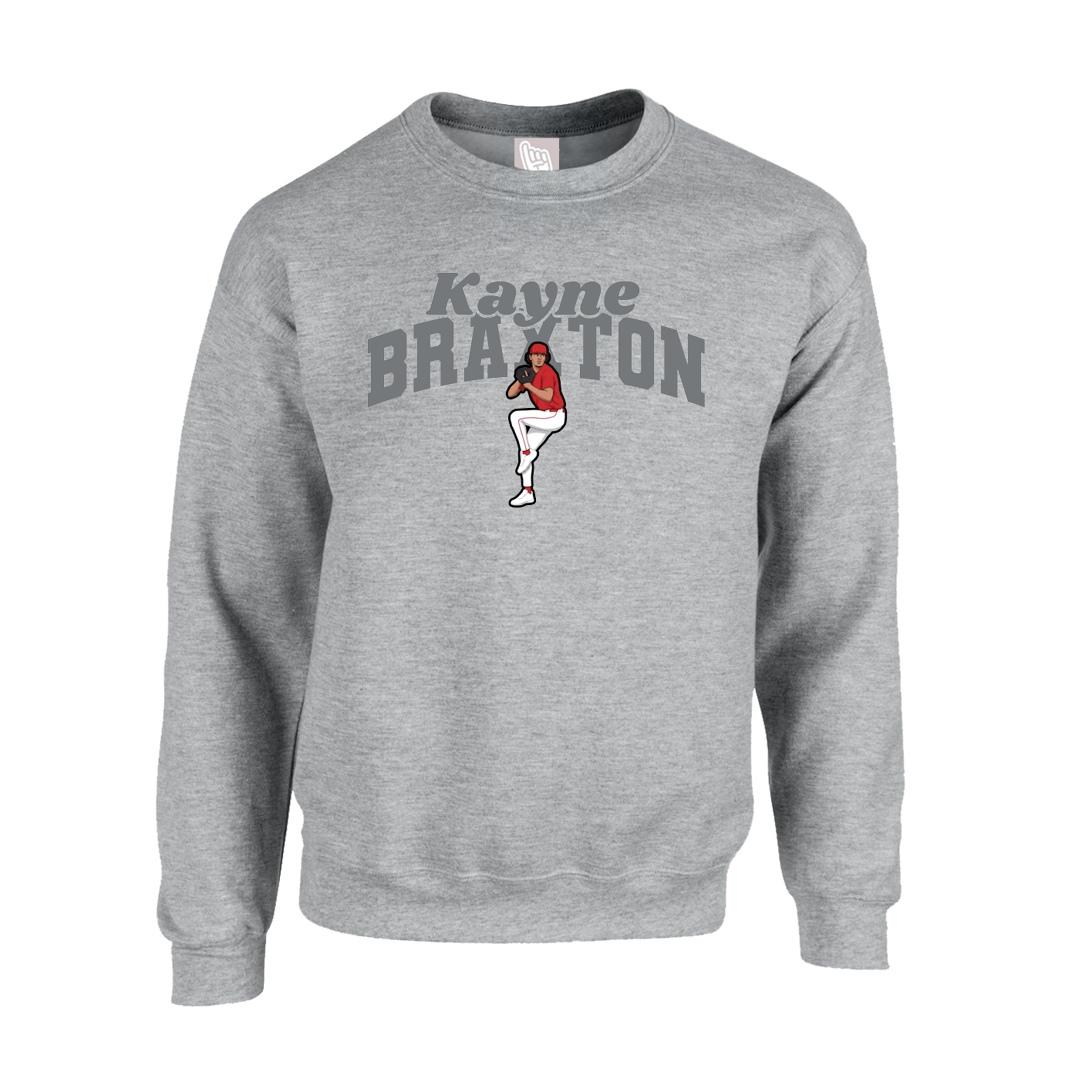 Fleece Crew — Signature Arch in Grey