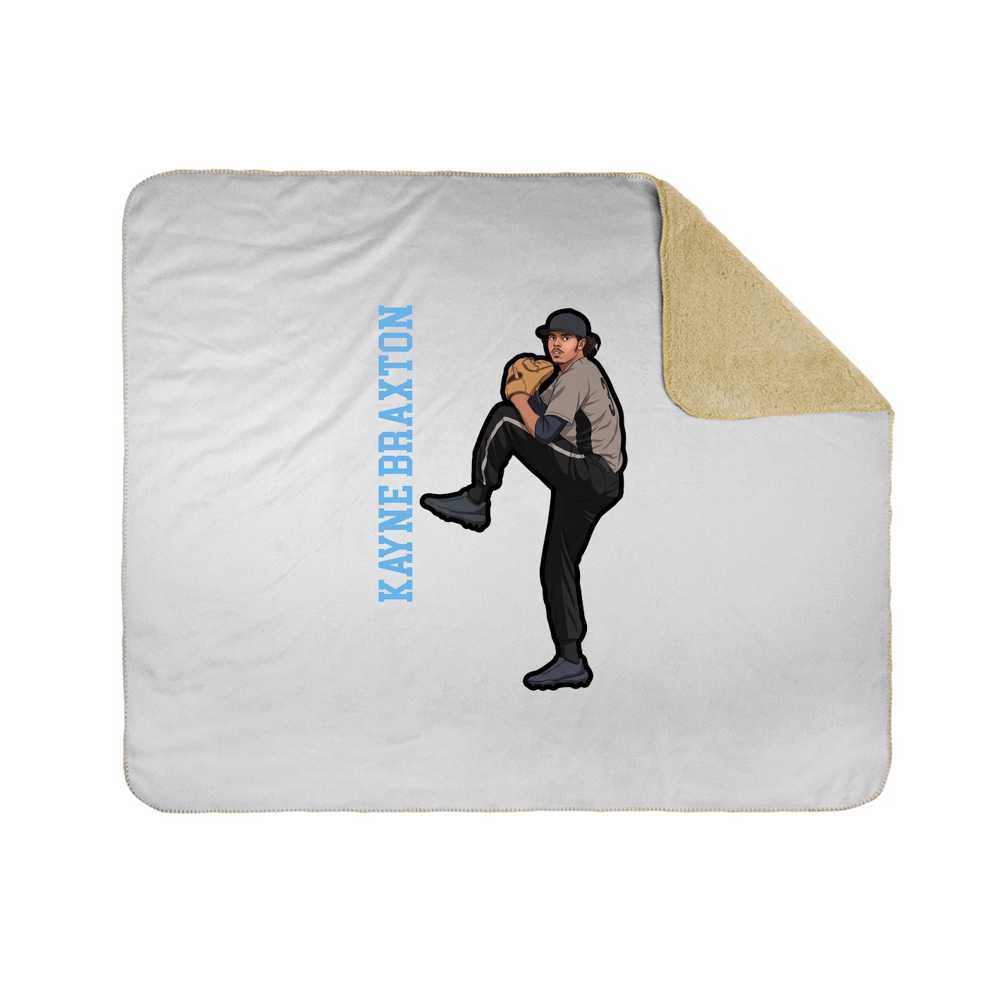 Throw Blanket — Name Vertical in White