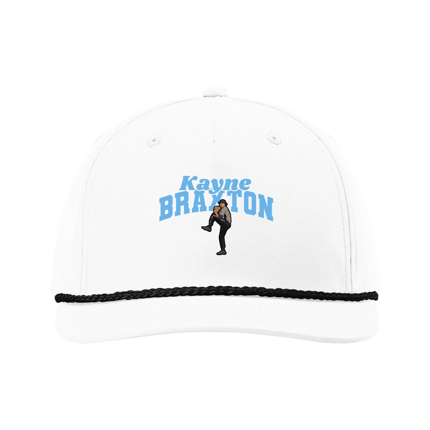 Five-Panel Classic Rope Cap — Signature Arch in White