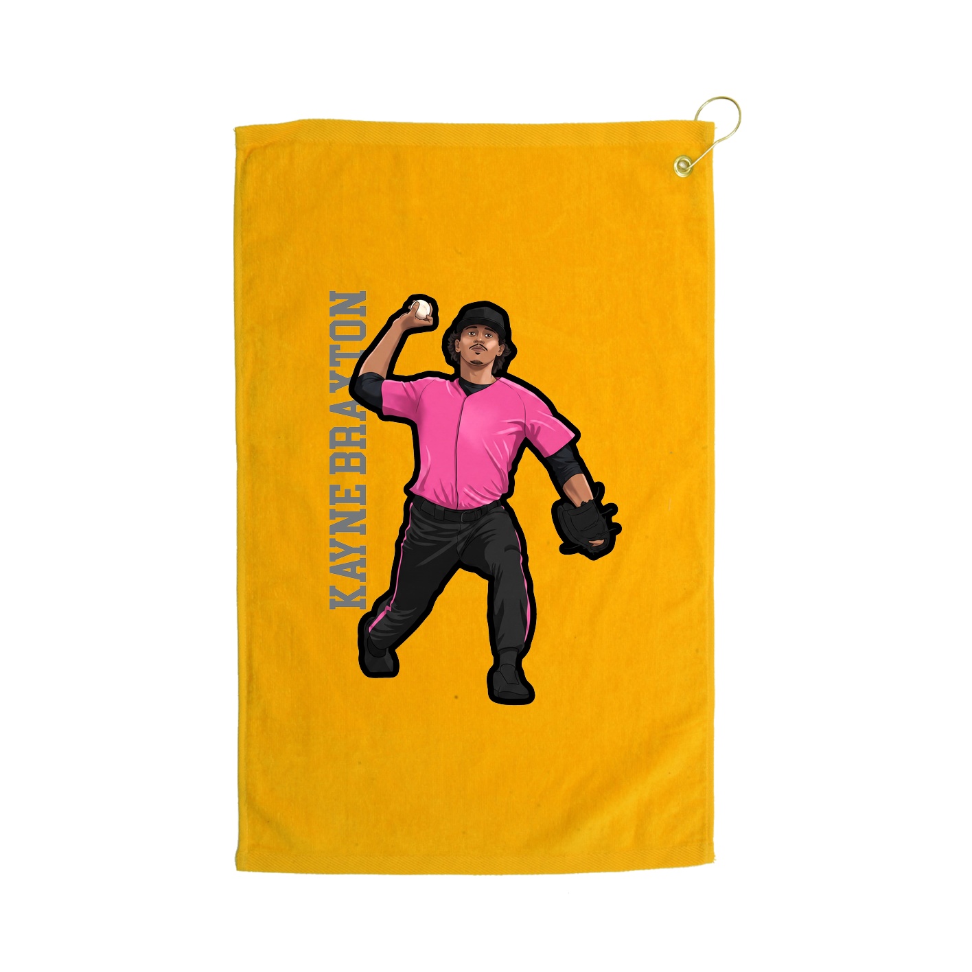 Golf Towel — Name Vertical in Gold