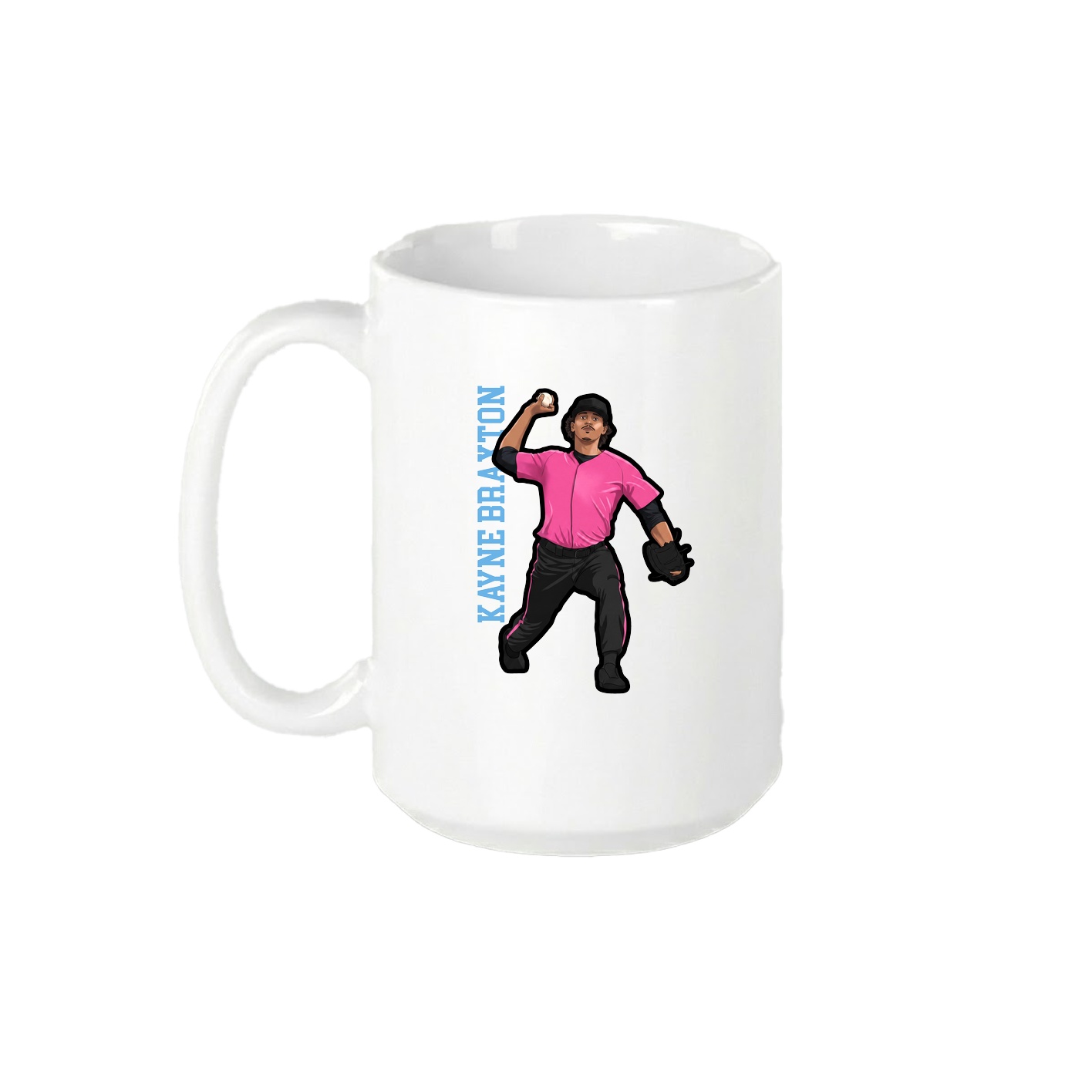 15oz Coffee Mug — Name Vertical in White