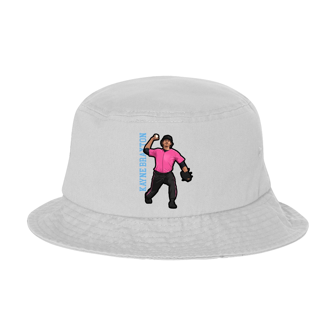 Bucket Cap — Name Vertical in White