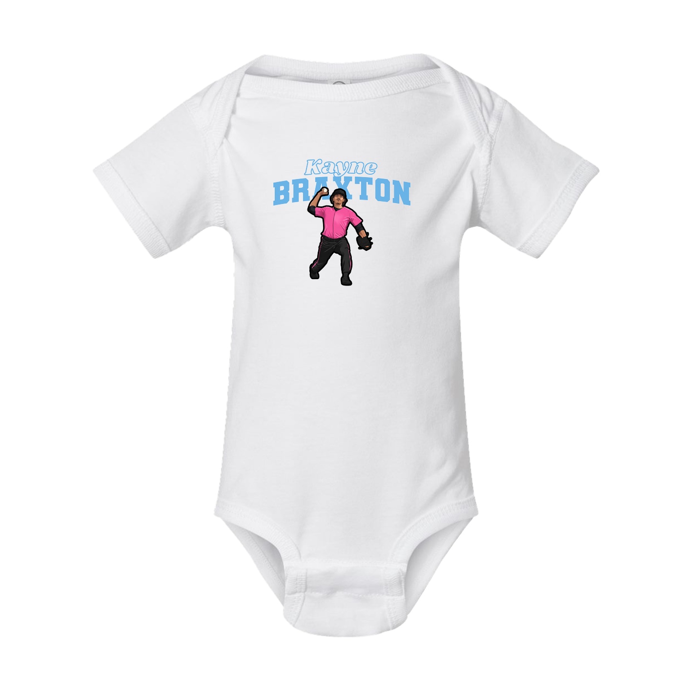 Baby Onesie — Name Arch in White
