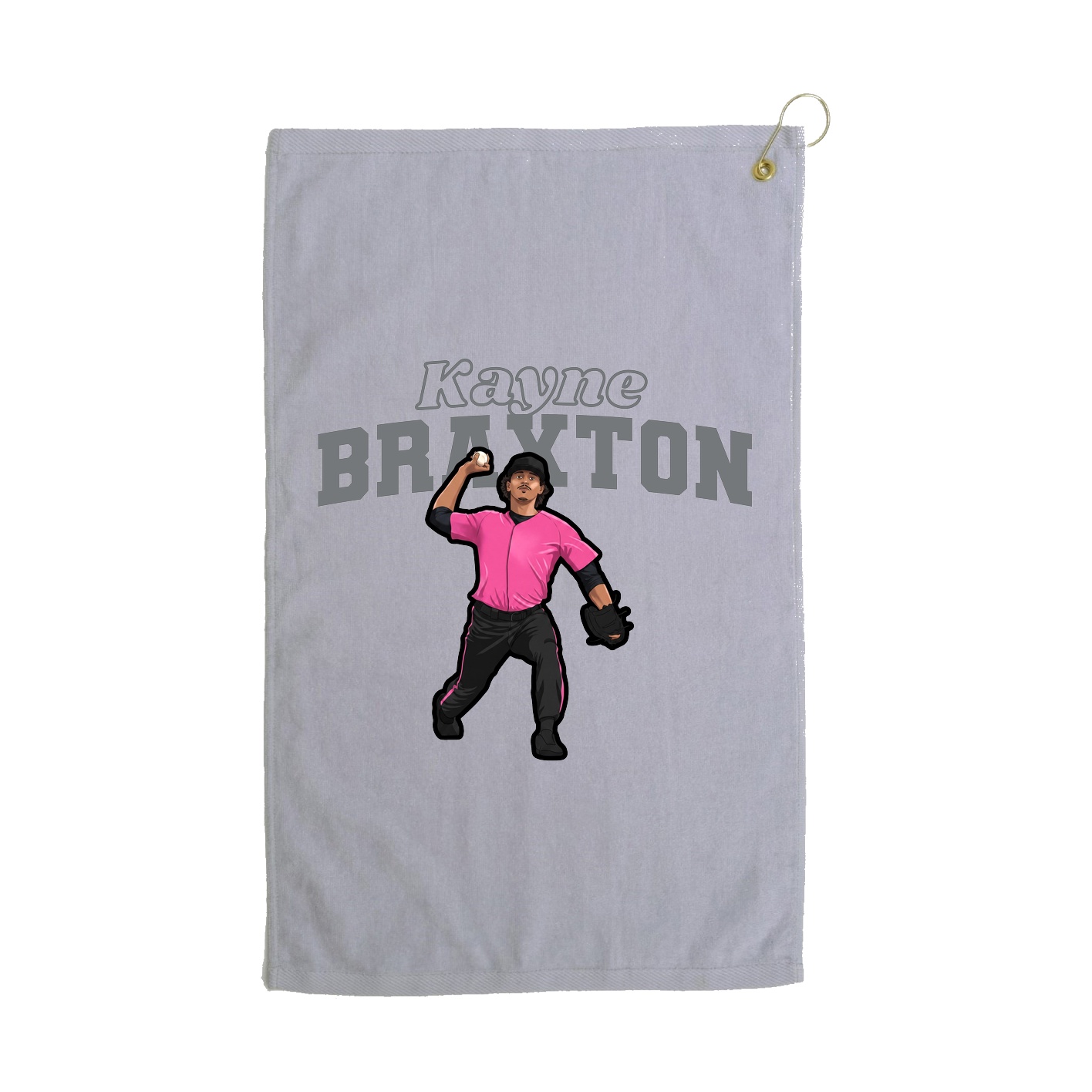 Golf Towel — Name Arch in Grey