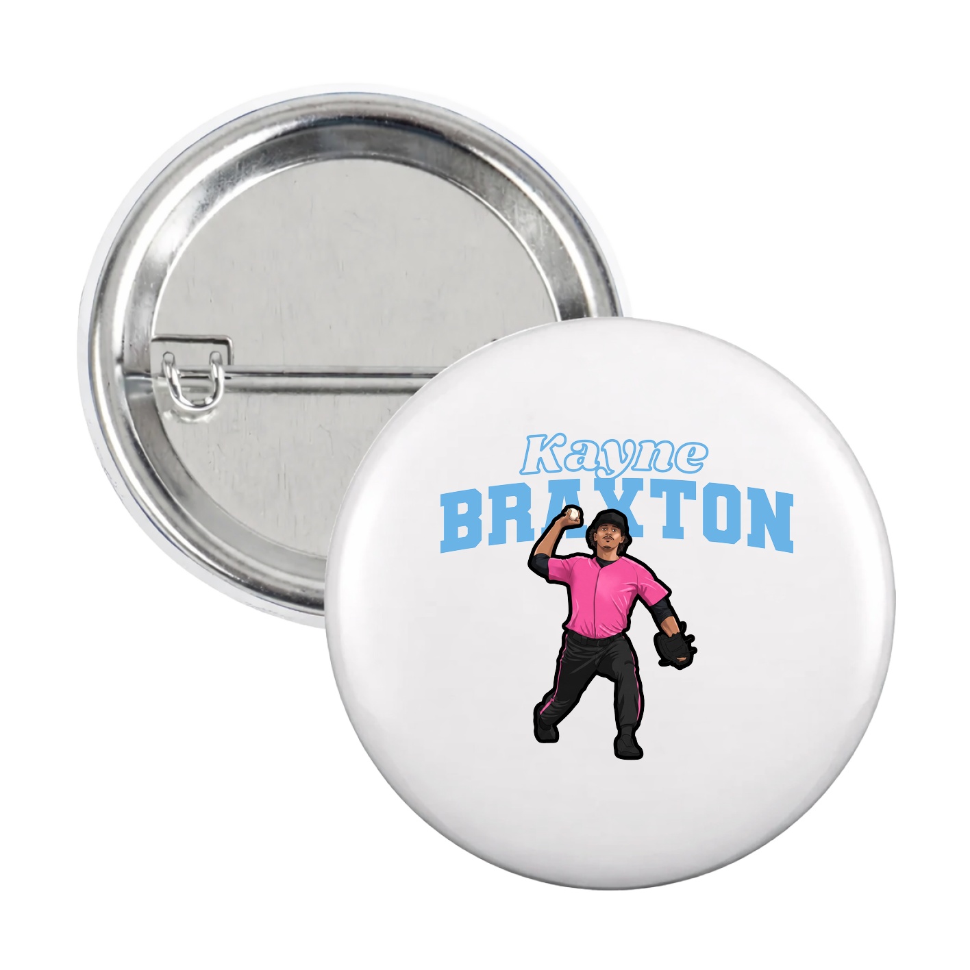 Game Day Button — Name Arch in White