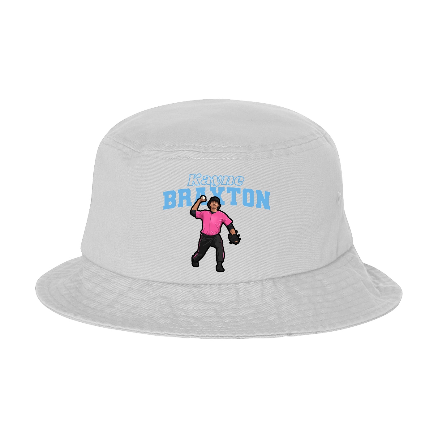 Bucket Cap — Name Arch in White