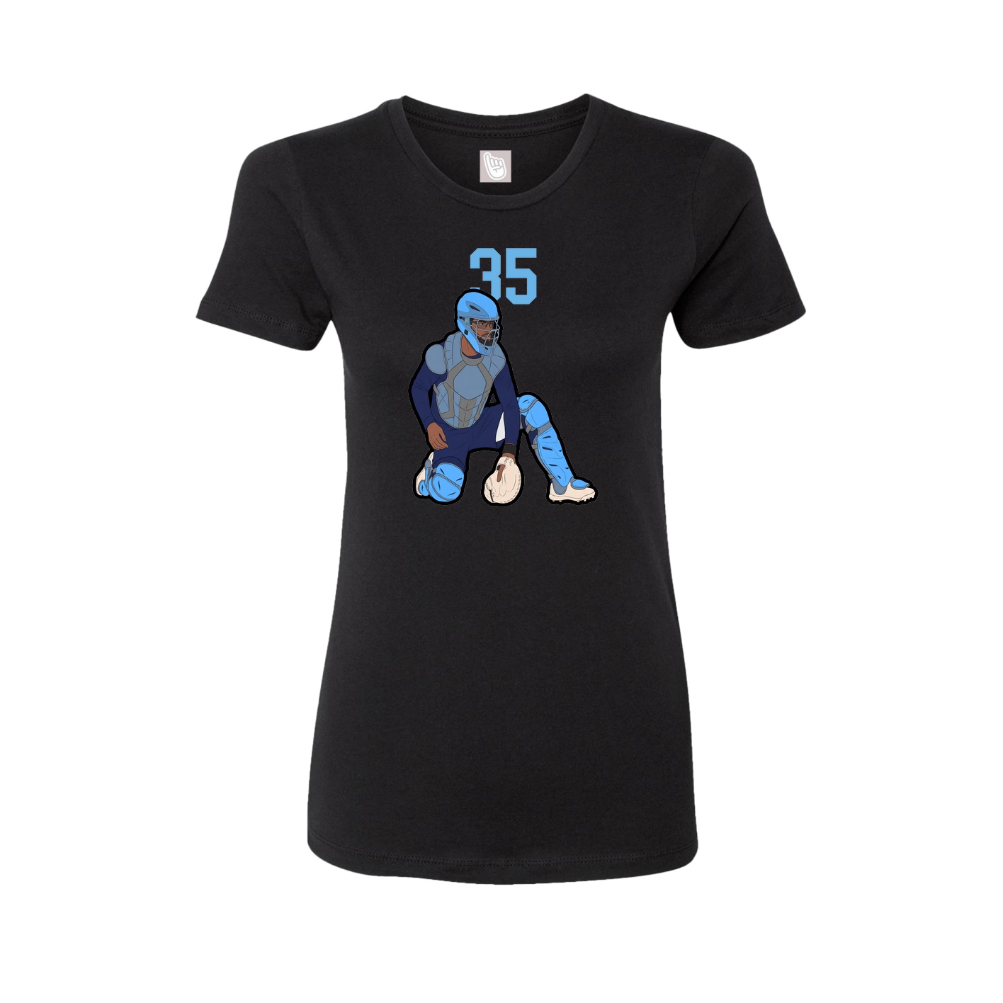 Fitted Women's Tee — Number Top in Black