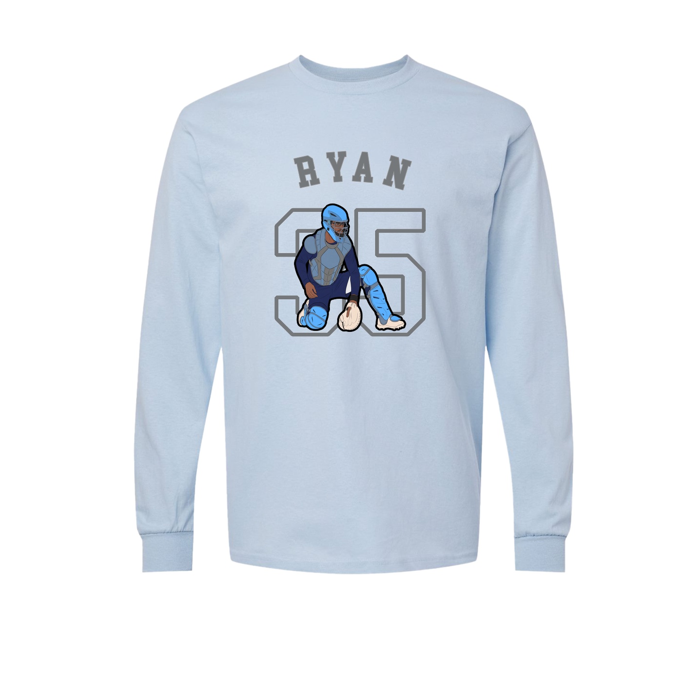 Long Sleeve Tee — Shirsey Arch in Light Blue