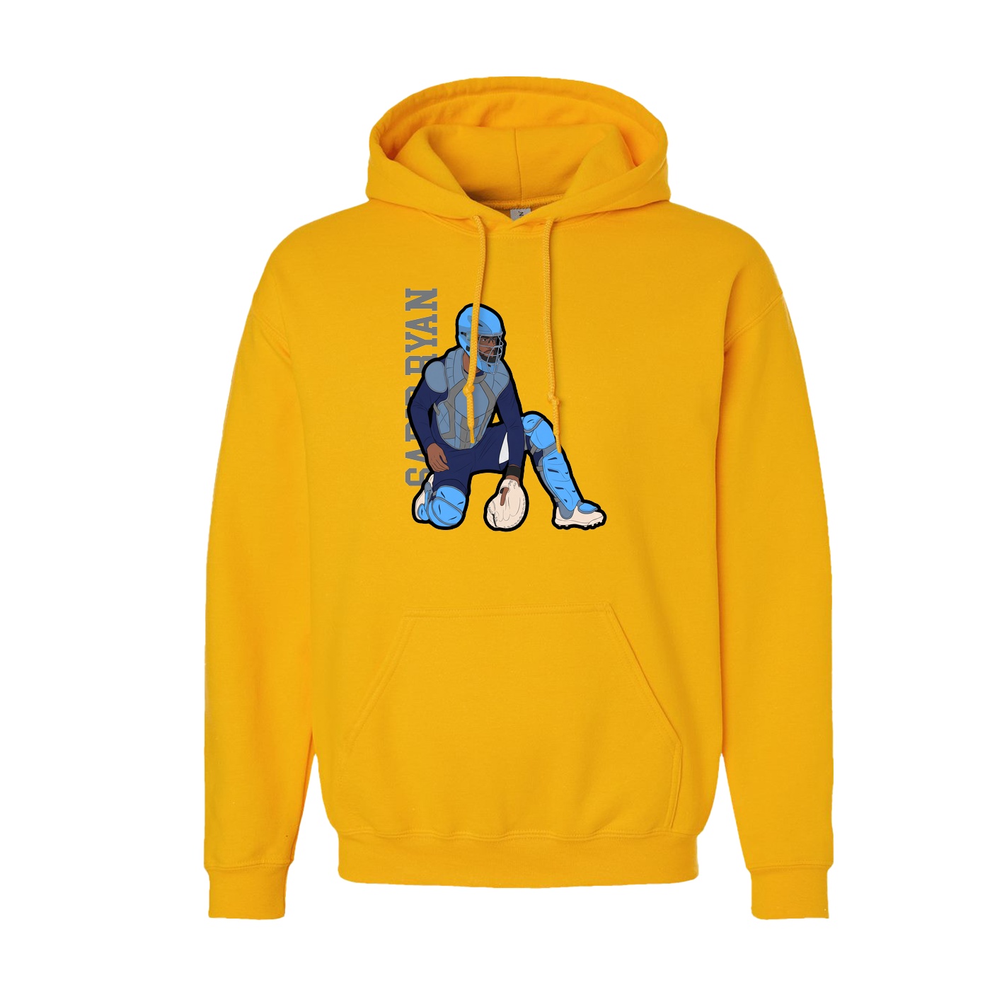 Hoodie — Name Vertical in Gold
