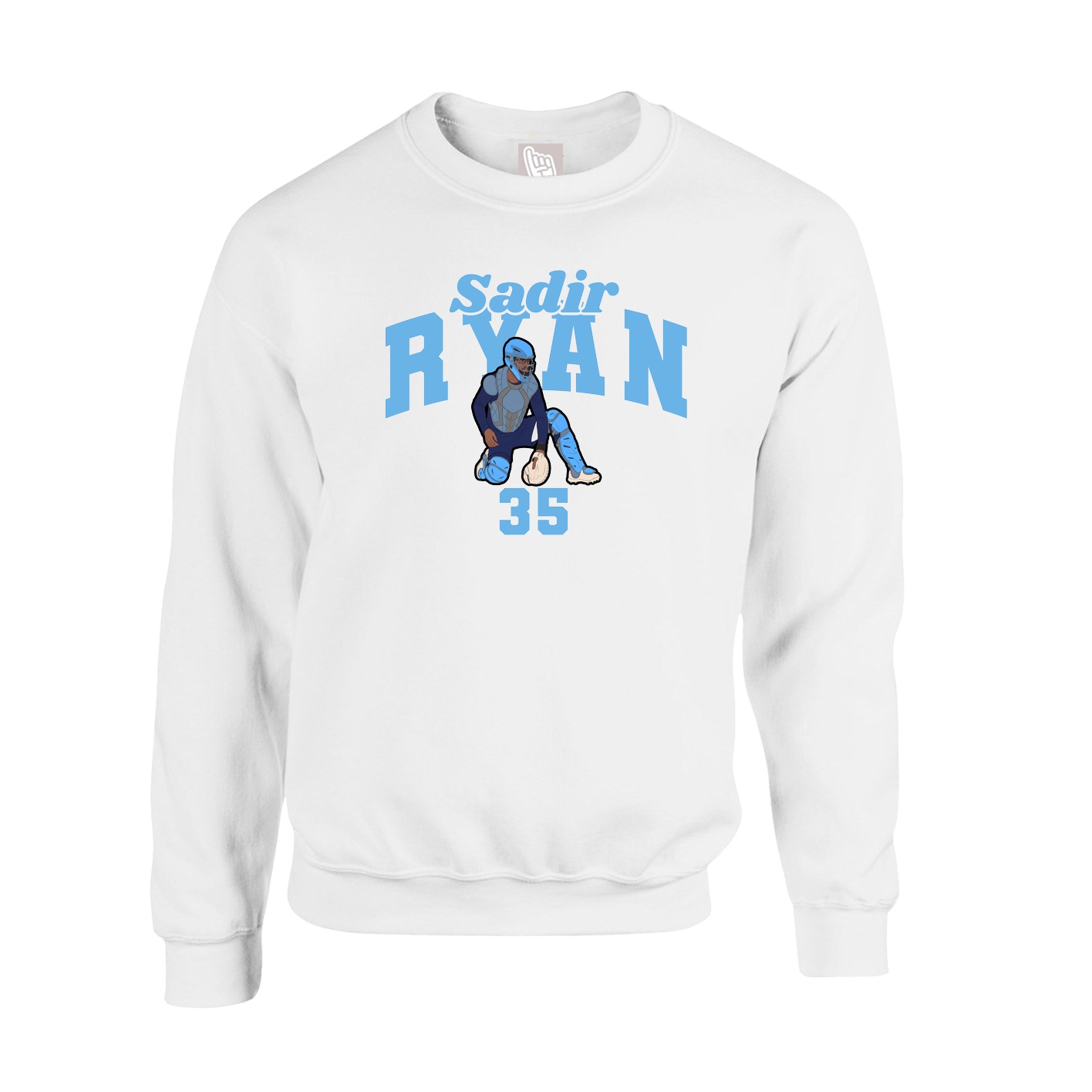 Fleece Crew — Signature Arch in White