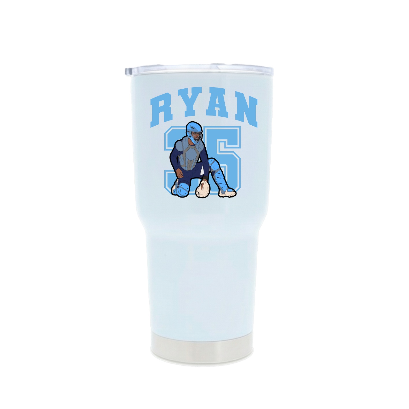 30oz Stainless Steel Tumbler — Number in White