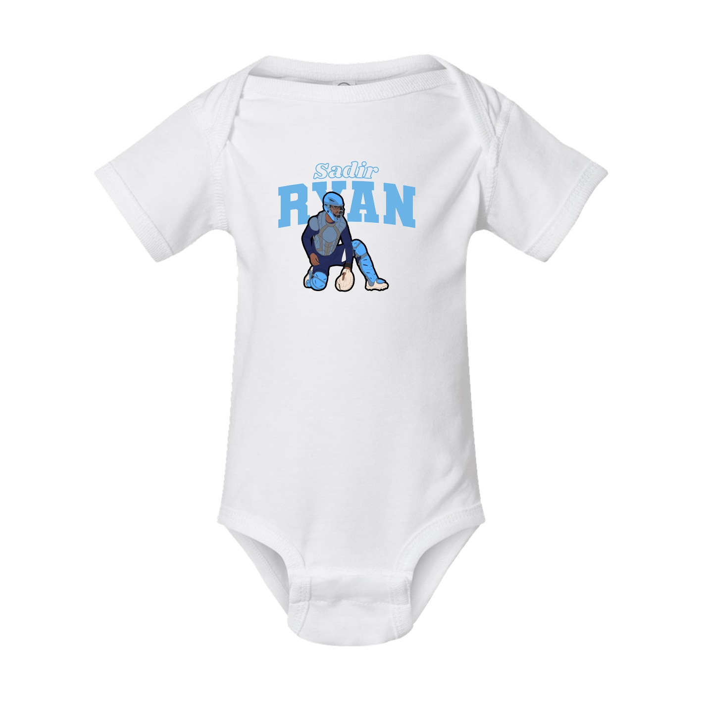 Baby Onesie — Name Arch in White