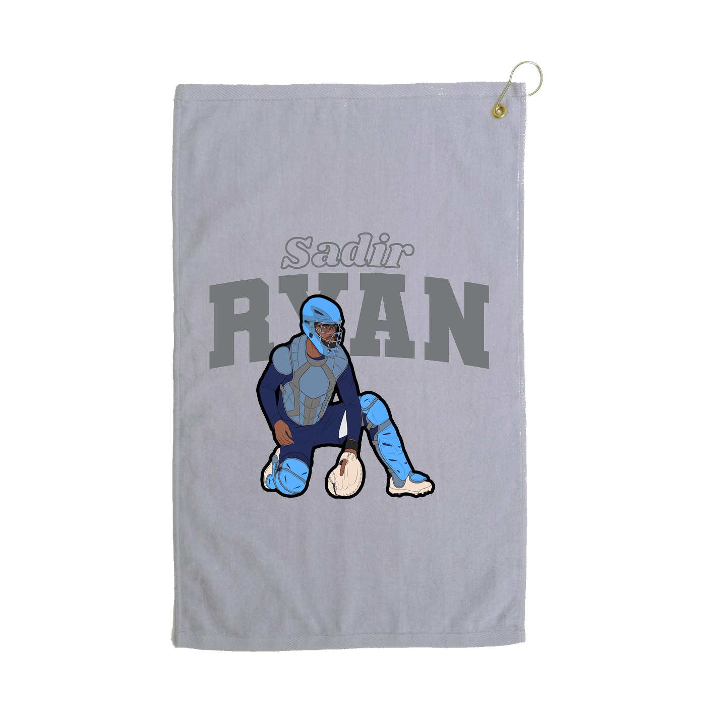 Golf Towel — Name Arch in Grey