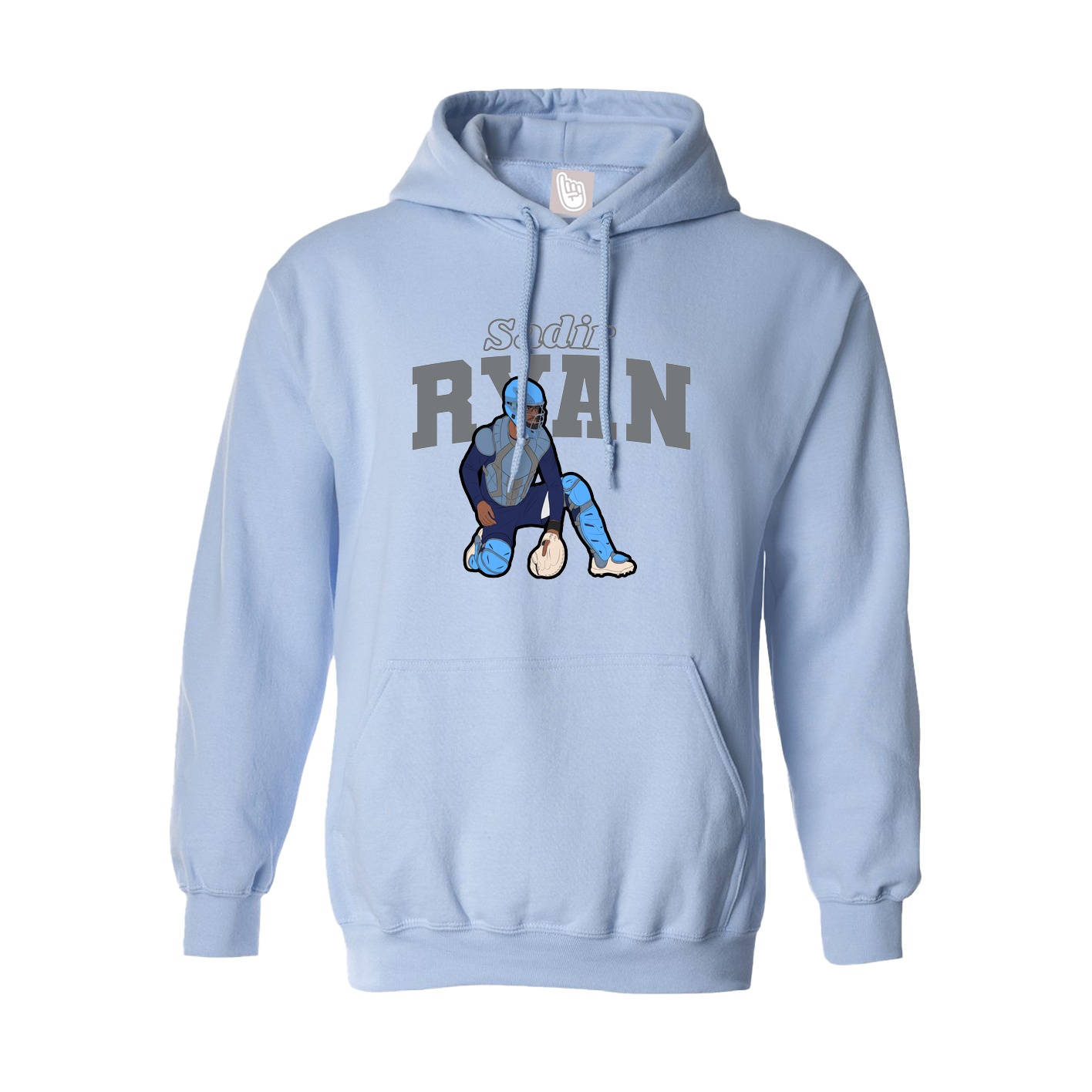 Hoodie — Name Arch in Light Blue