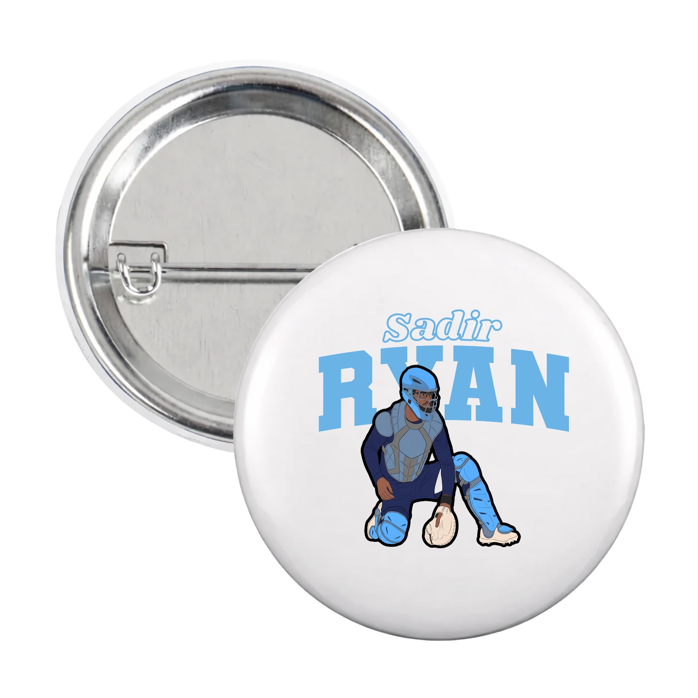 Game Day Button — Name Arch in White
