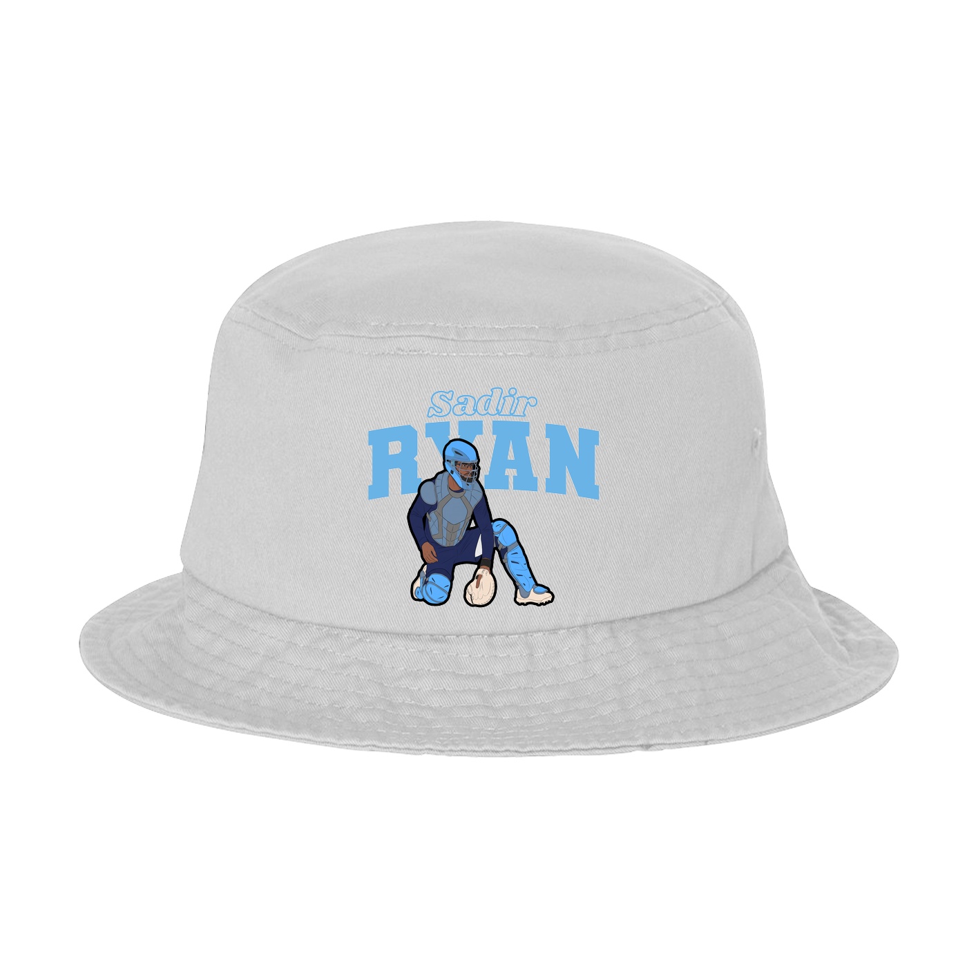 Bucket Cap — Name Arch in White