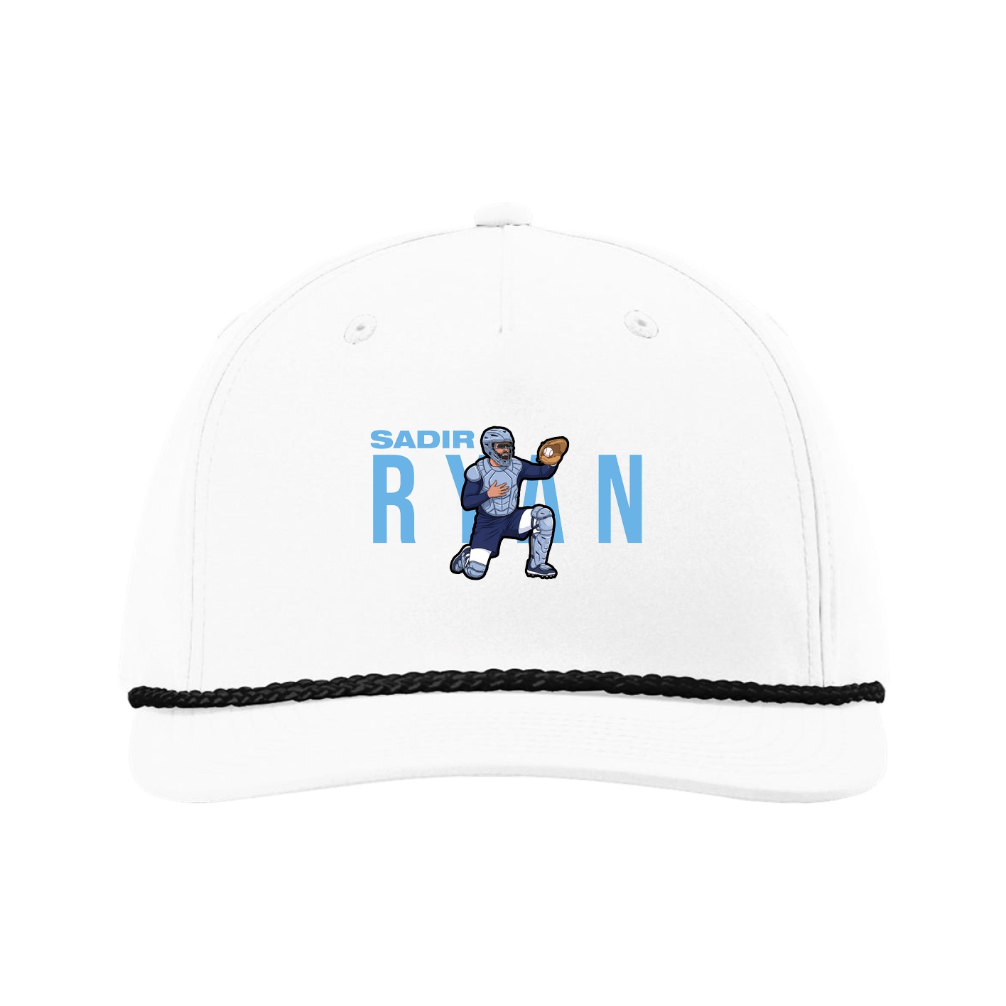 Five-Panel Classic Rope Cap — Player Name in White
