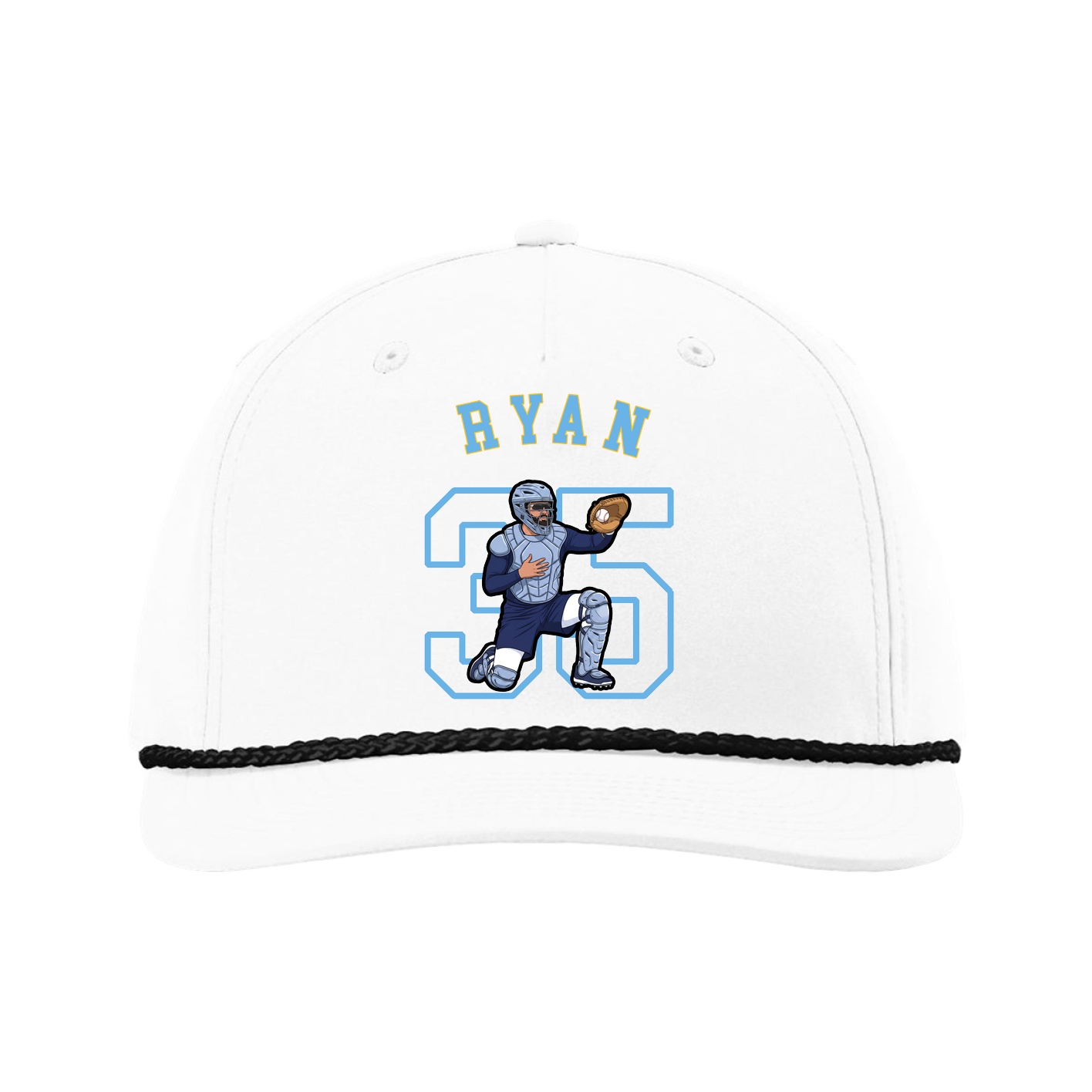 Five-Panel Classic Rope Cap — Shirsey Arch in White