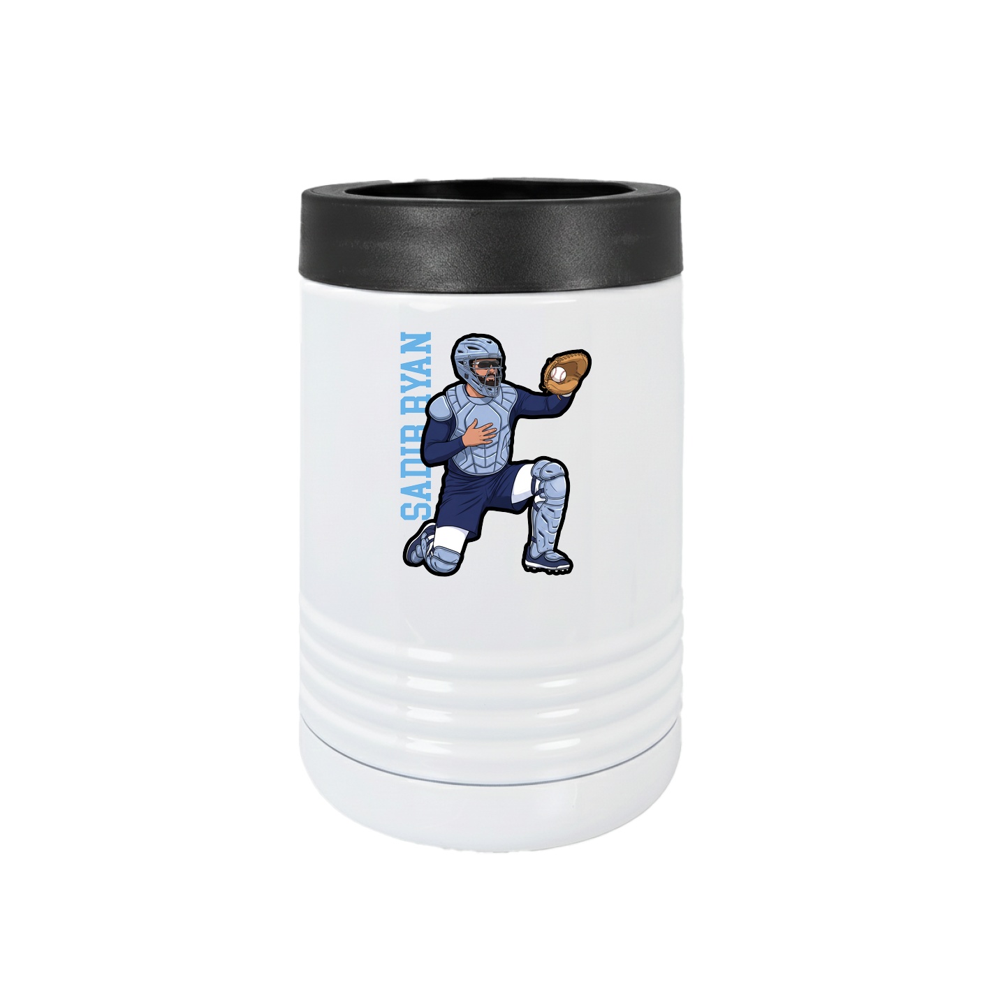 Beverage Holder — Name Vertical in White