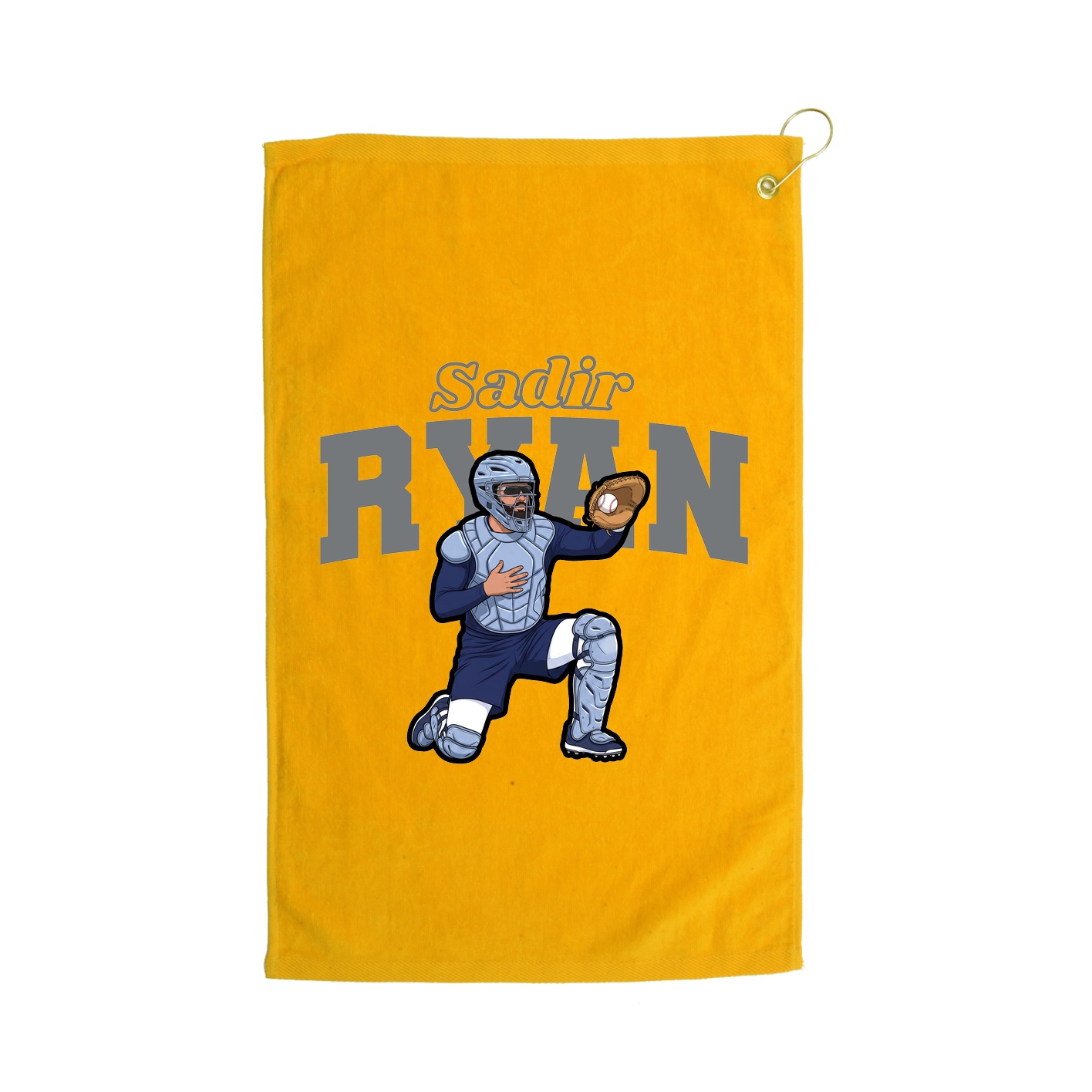 Golf Towel — Name Arch in Gold