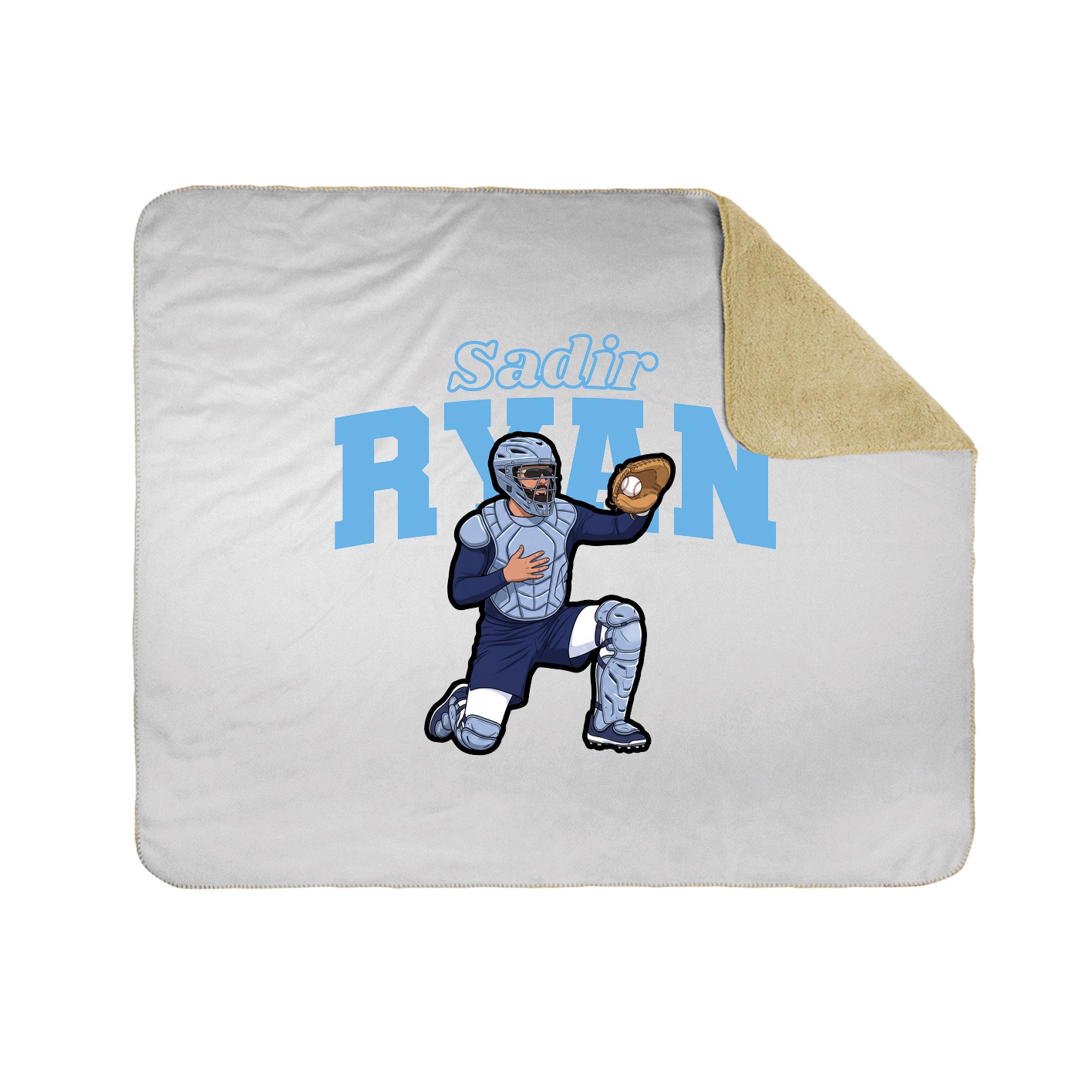 Throw Blanket — Name Arch in White