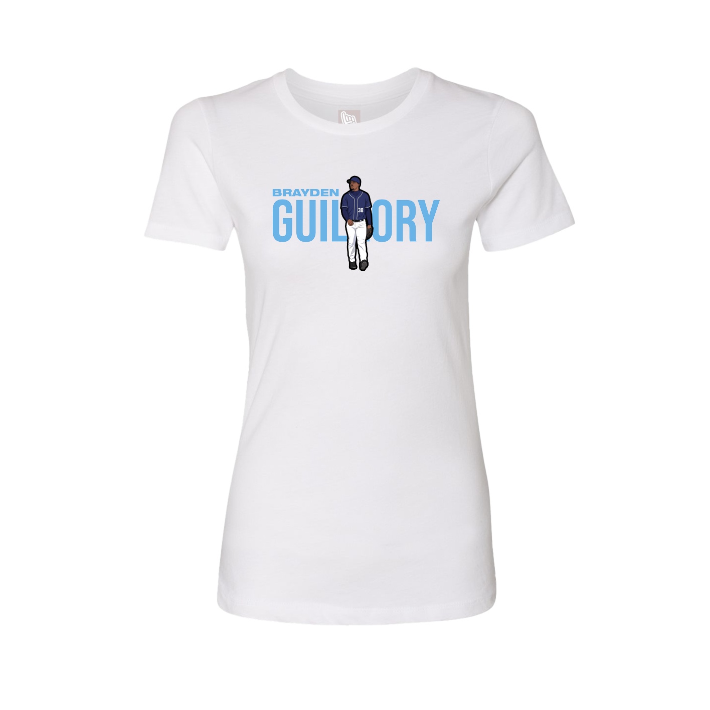 Fitted Women's Tee — Player Name in White