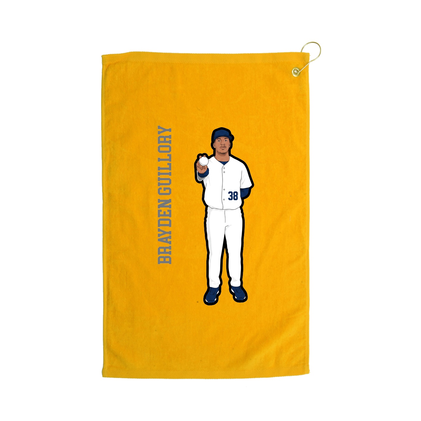 Golf Towel — Name Vertical in Gold