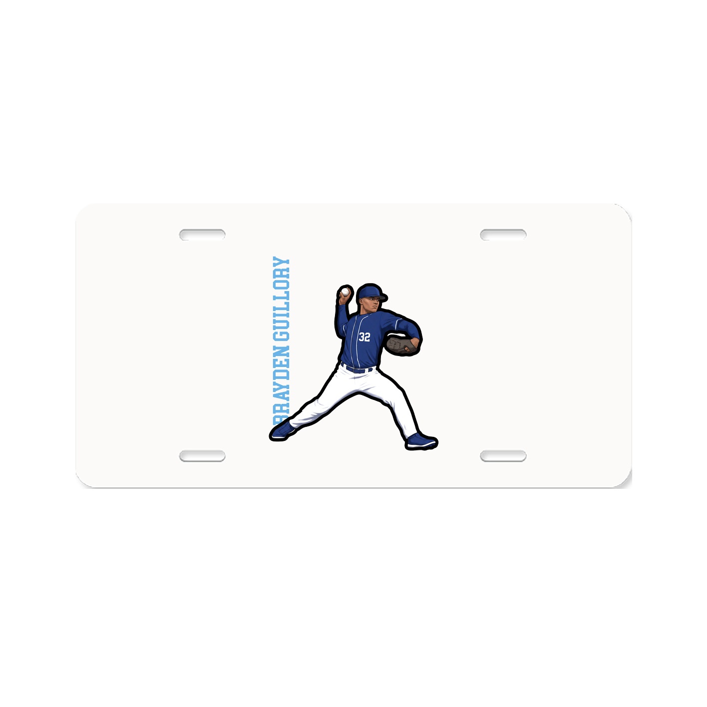License Plate — Name Vertical in Classic