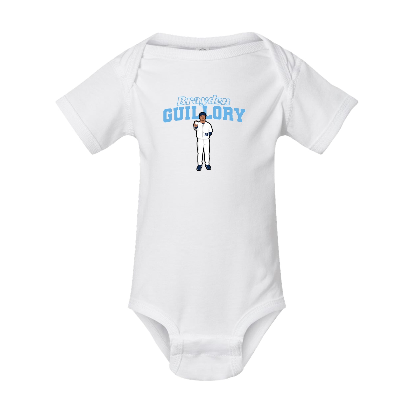 Baby Onesie — Name Arch in White