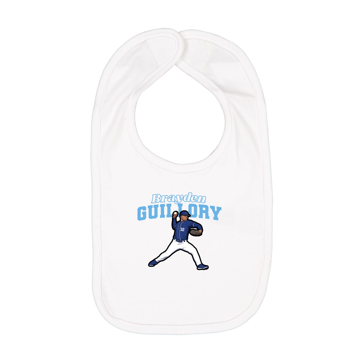 Infant Bib — Name Arch in White