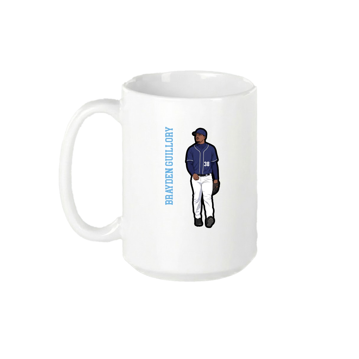 15oz Coffee Mug — Name Vertical in White