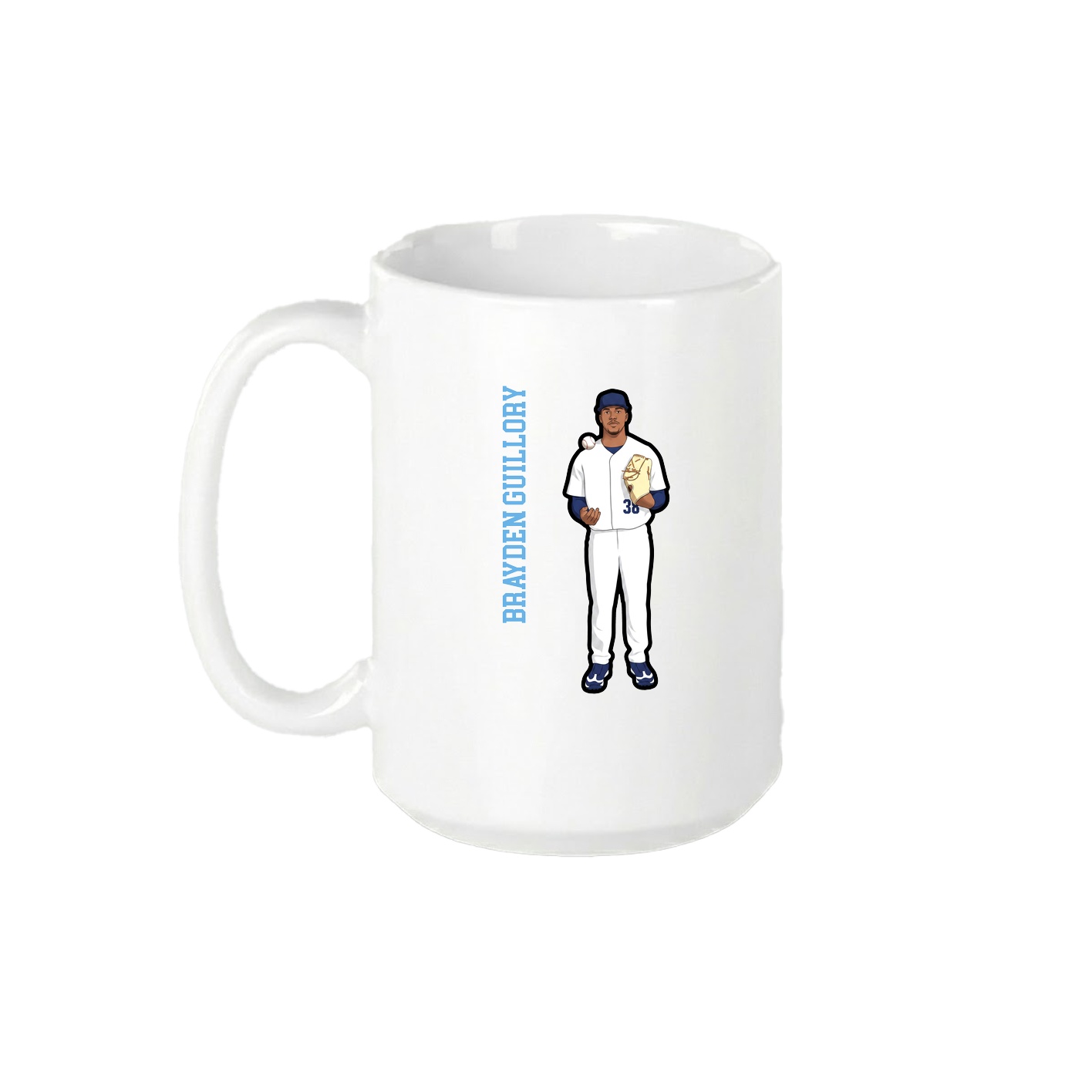 15oz Coffee Mug — Name Vertical in White
