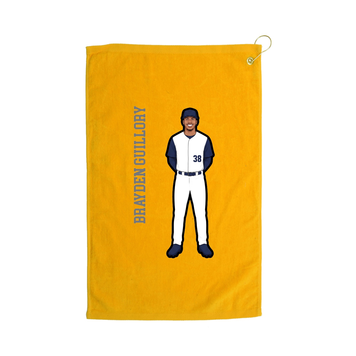 Golf Towel — Name Vertical in Gold