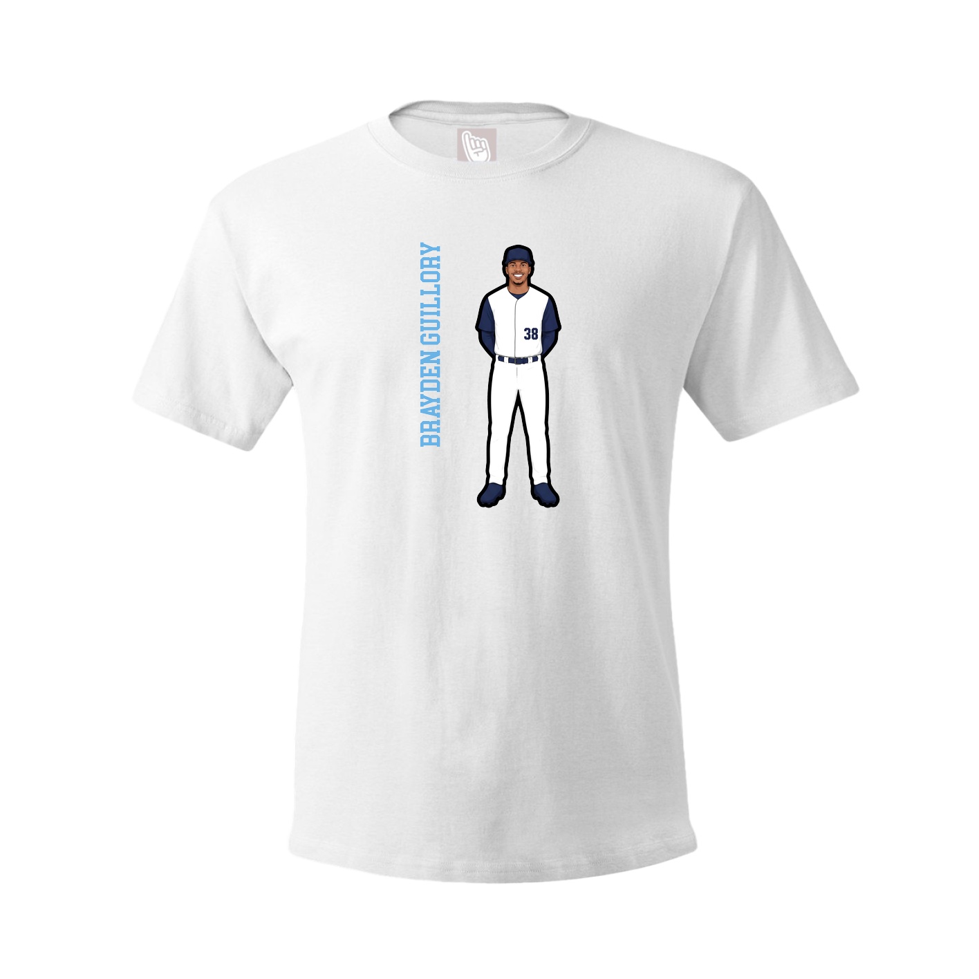 Tee — Name Vertical in White