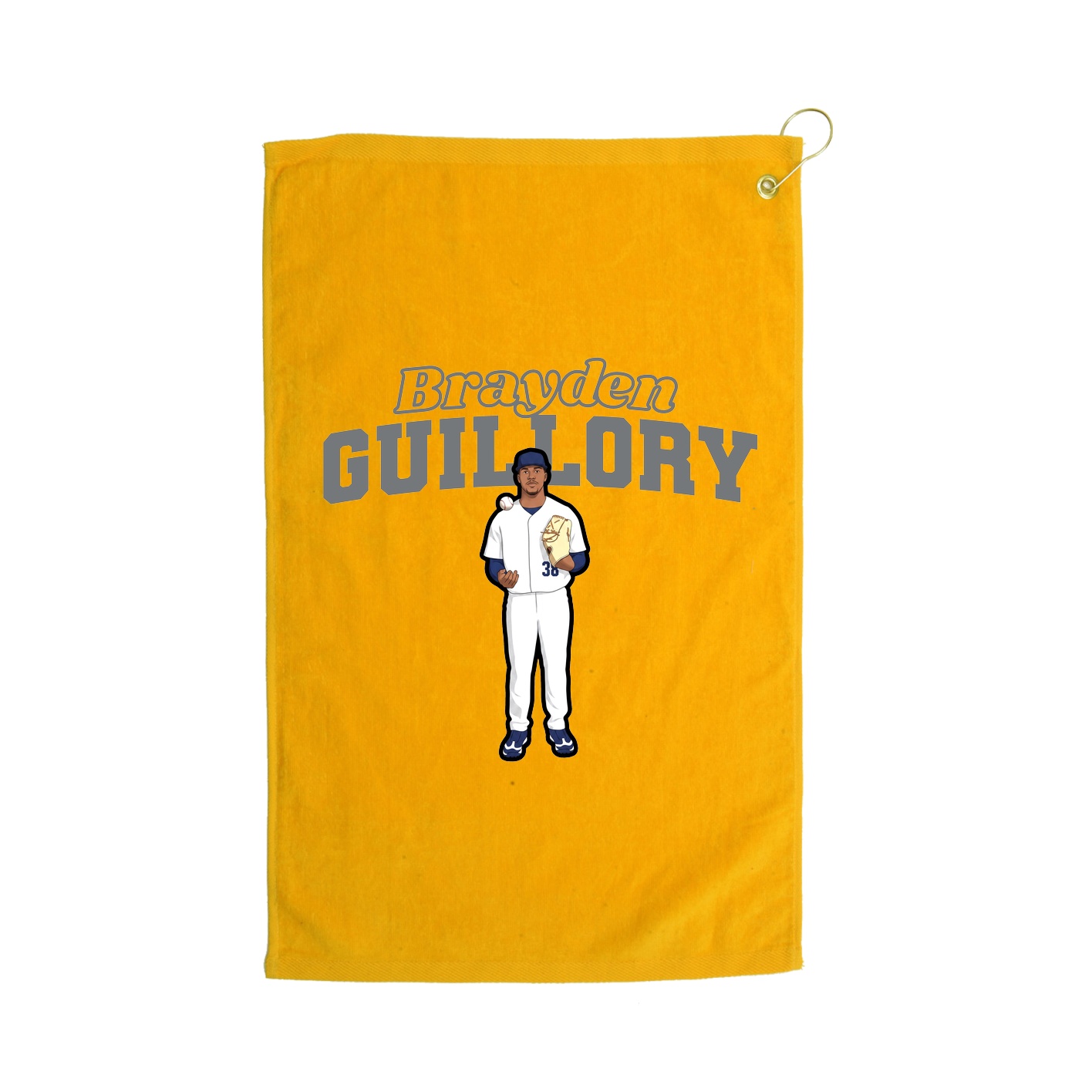 Golf Towel — Name Arch in Gold