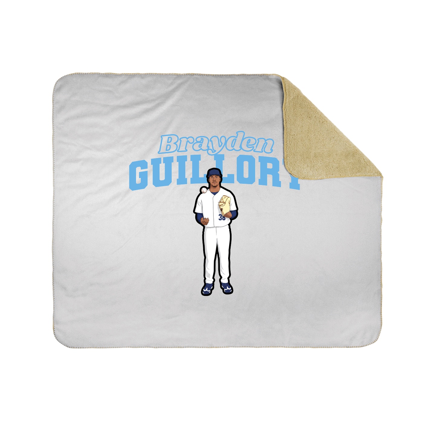 Throw Blanket — Name Arch in White