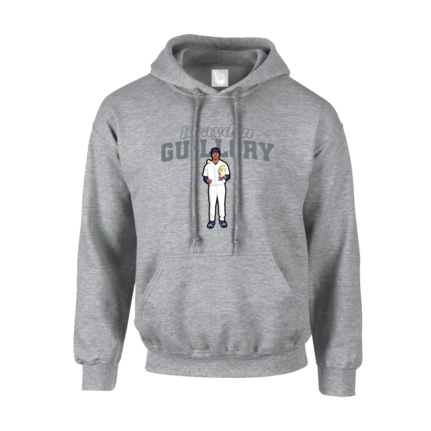 Hoodie — Name Arch in Grey