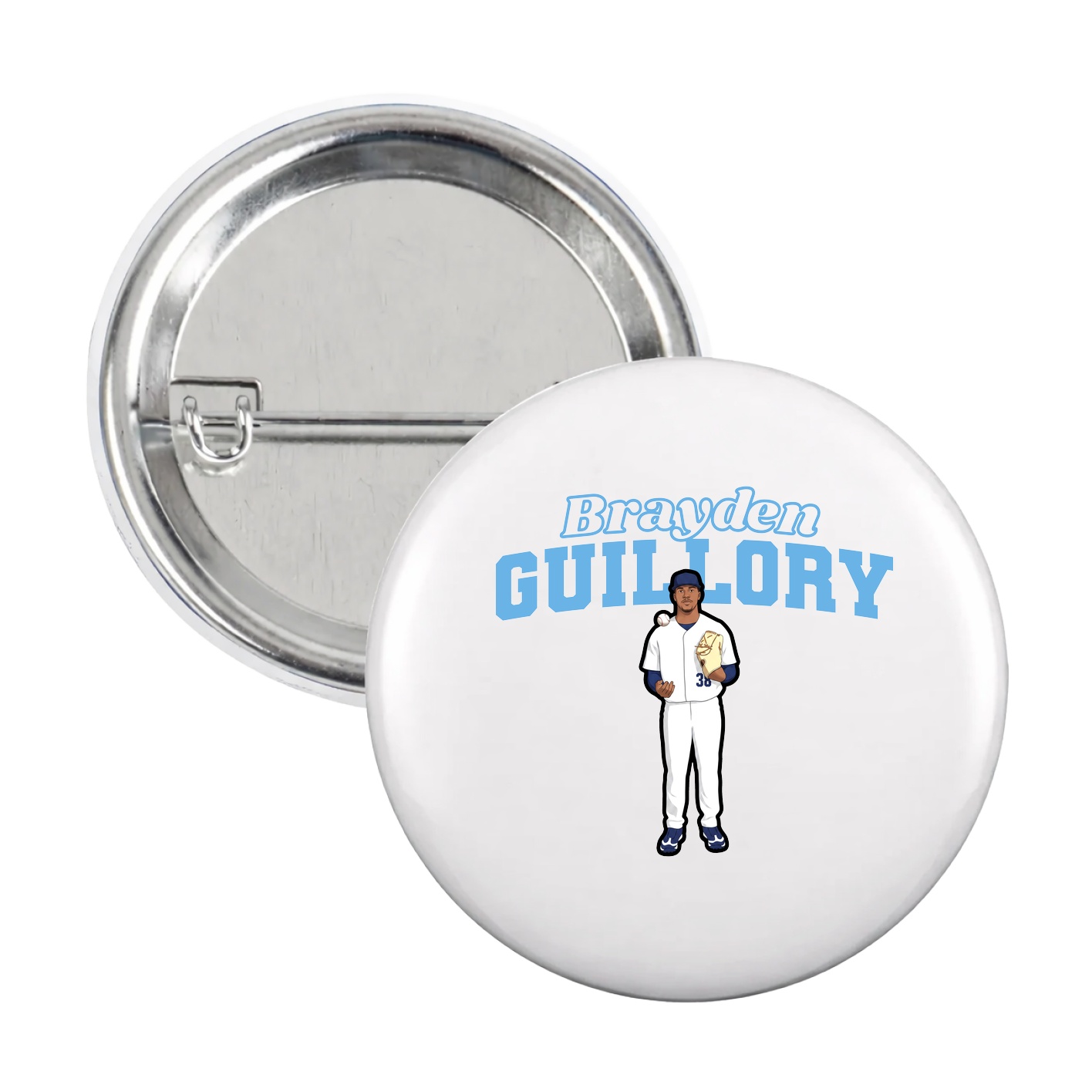 Game Day Button — Name Arch in White