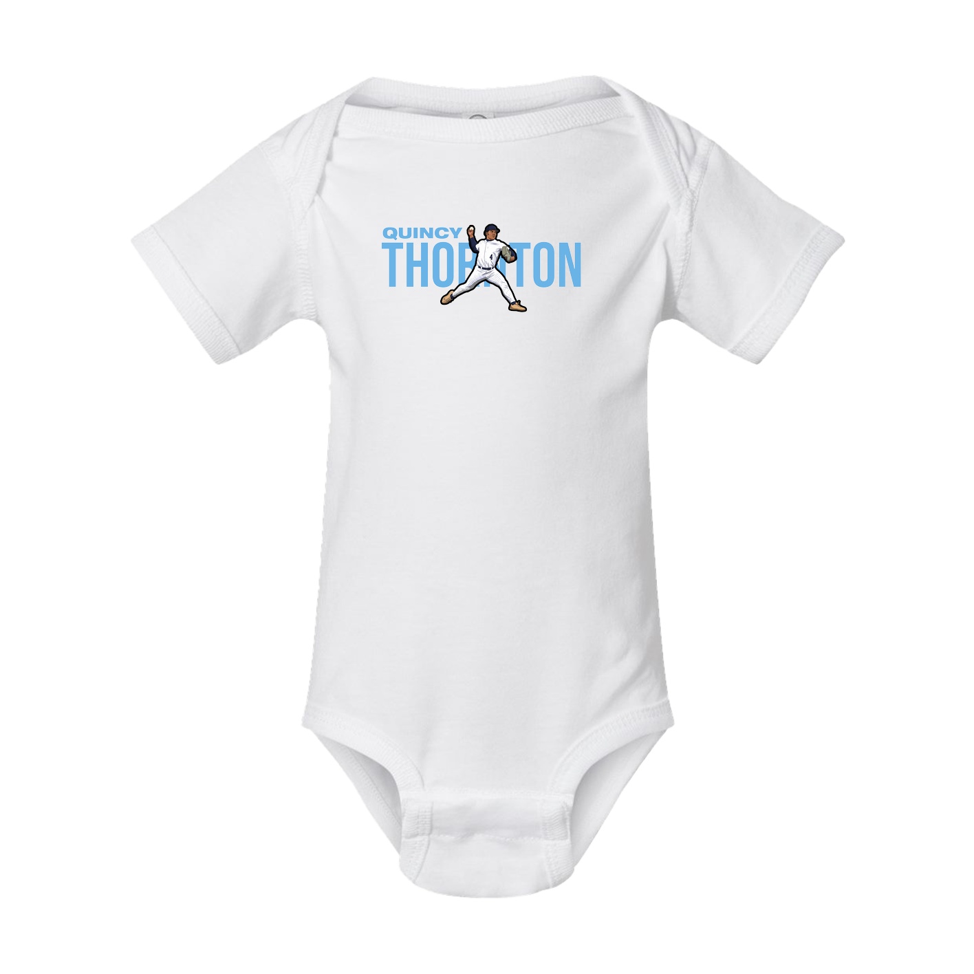Baby Onesie — Player Name in White
