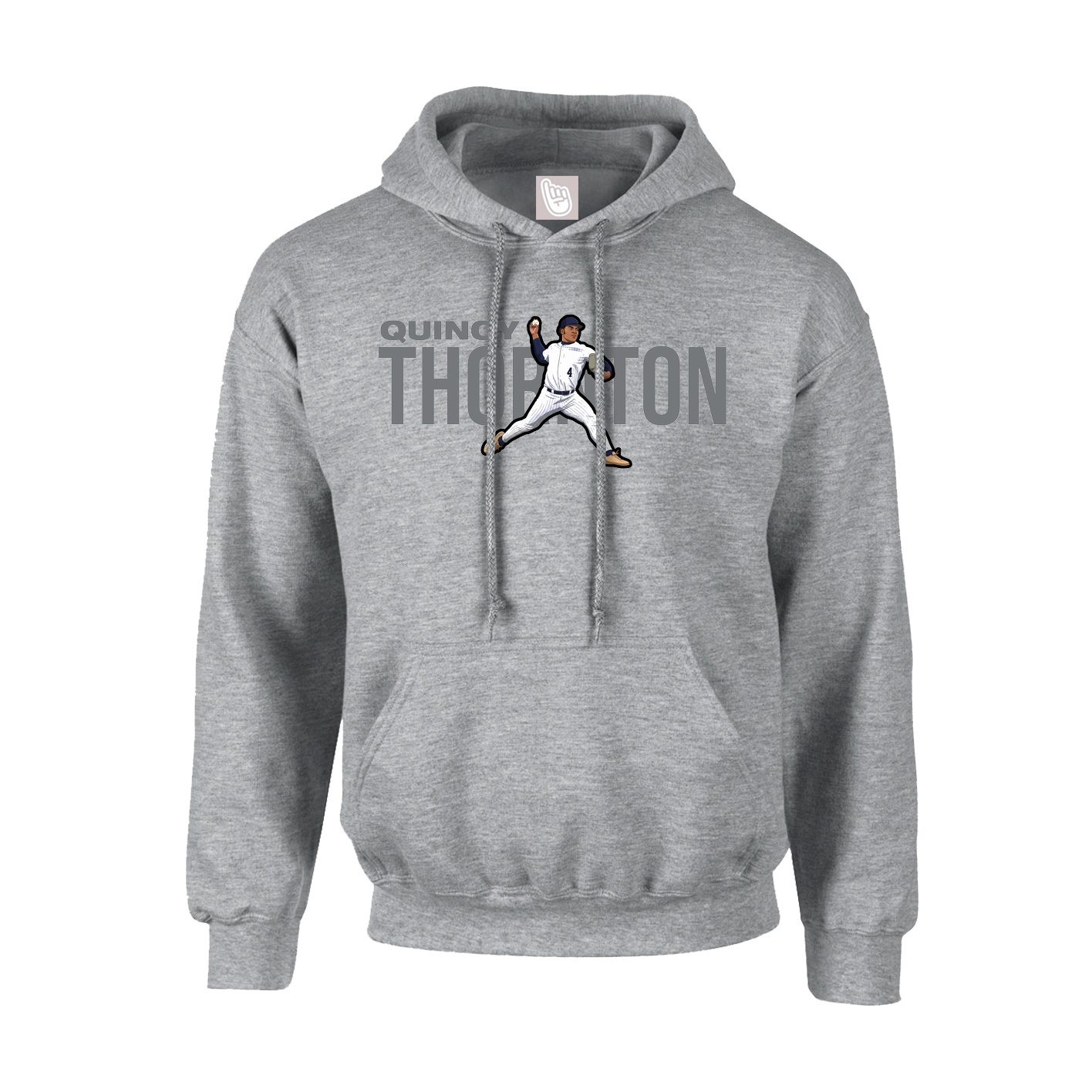 Youth Hoodie — Player Name in Grey