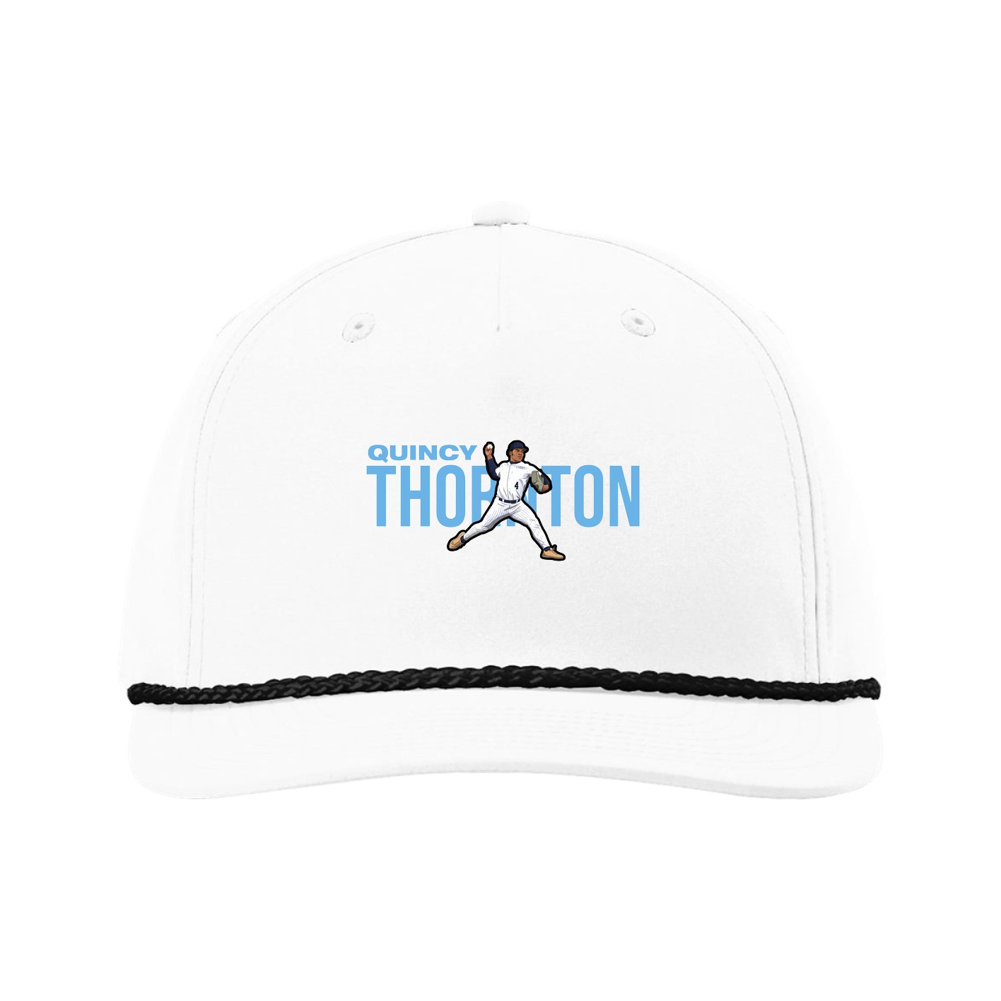 Five-Panel Classic Rope Cap — Player Name in White