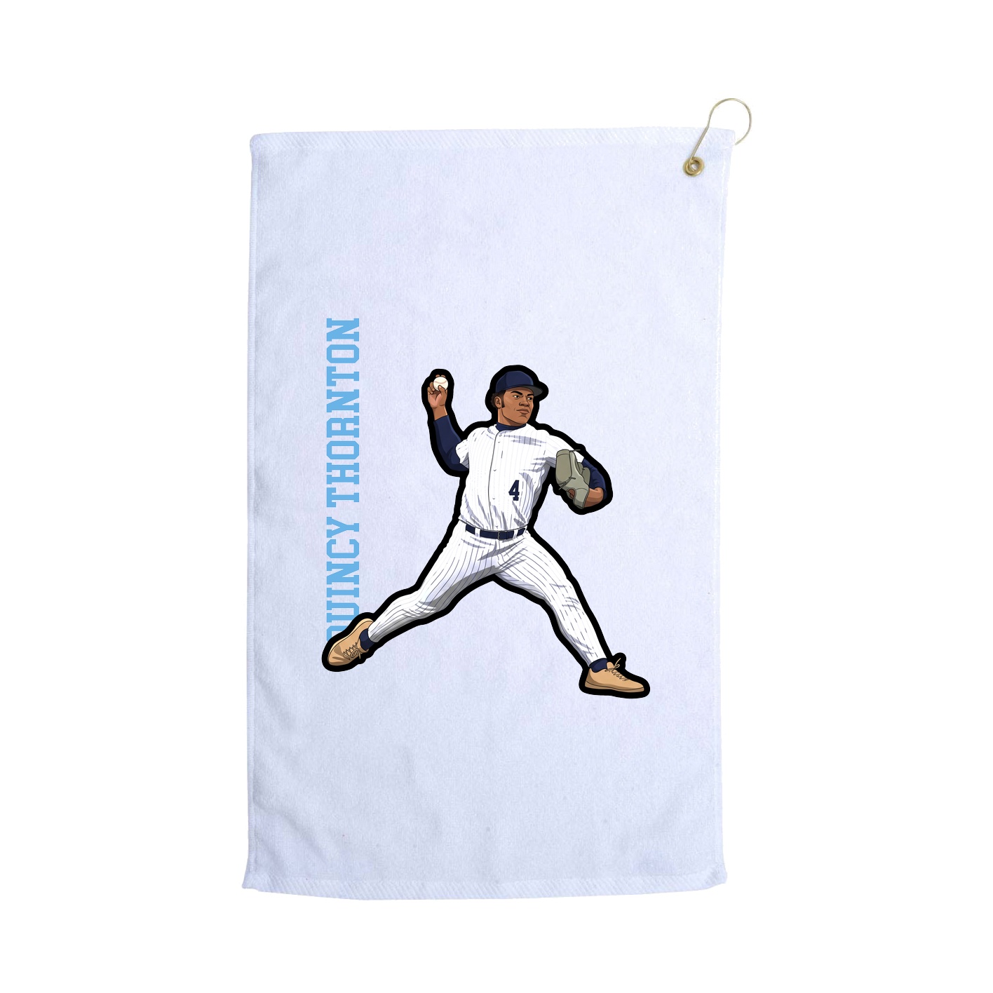 Golf Towel — Name Vertical in White