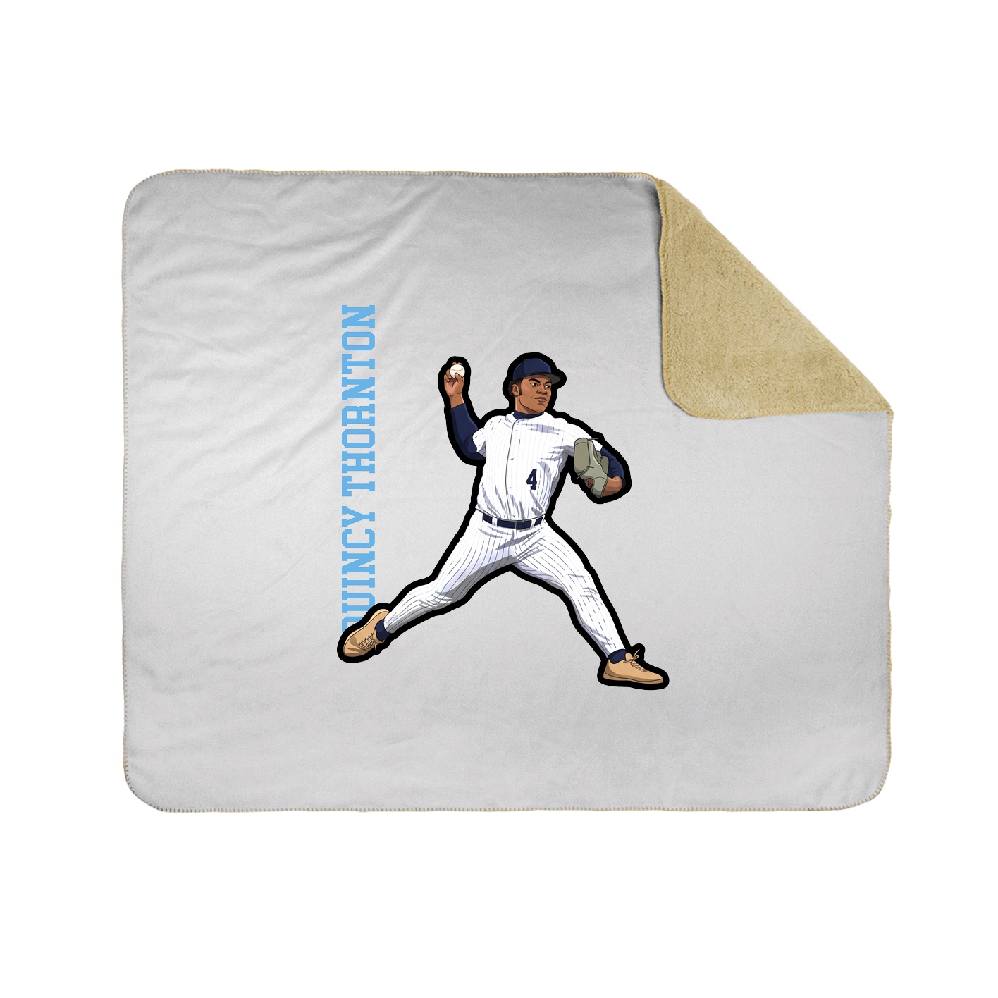 Throw Blanket — Name Vertical in White