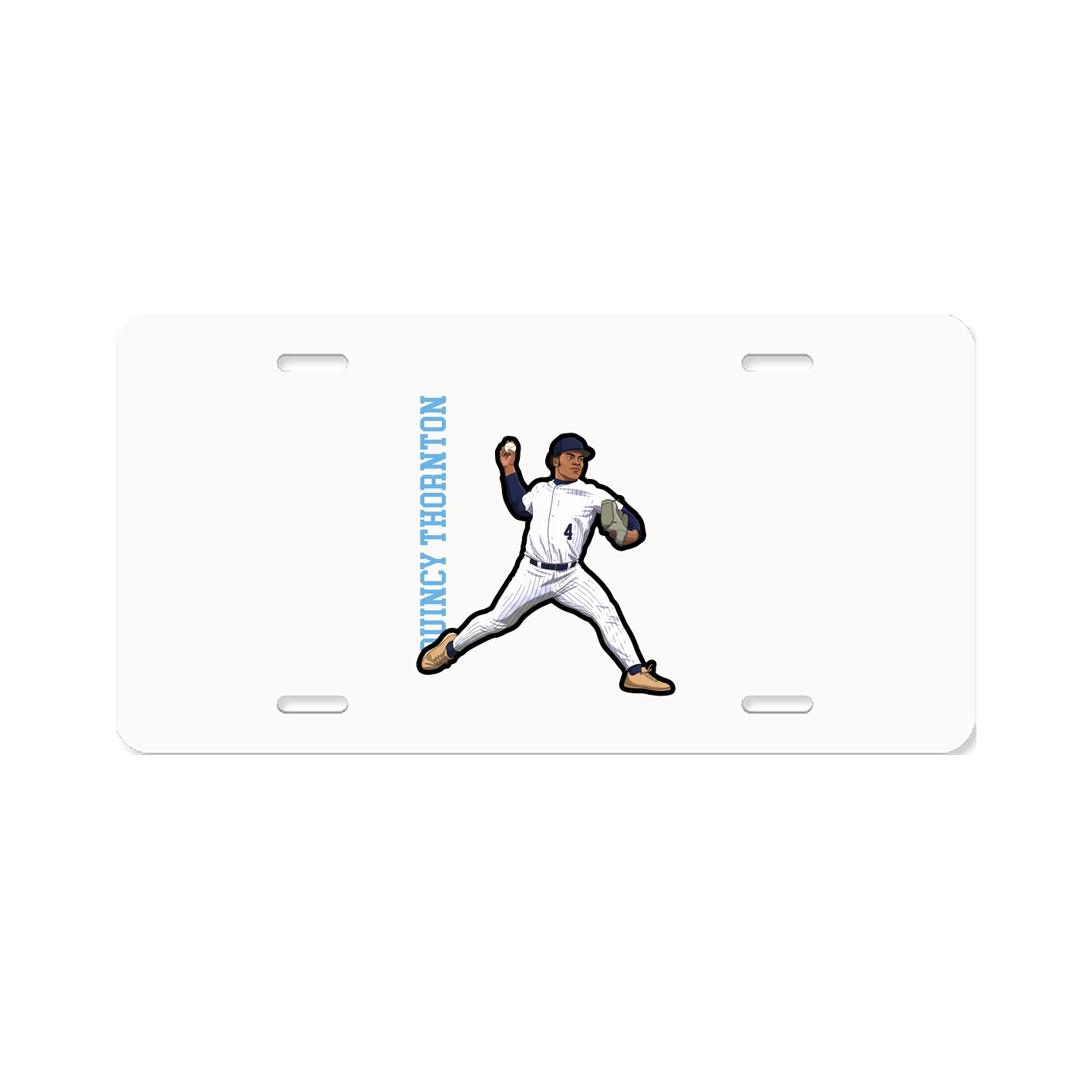 License Plate — Name Vertical in Classic