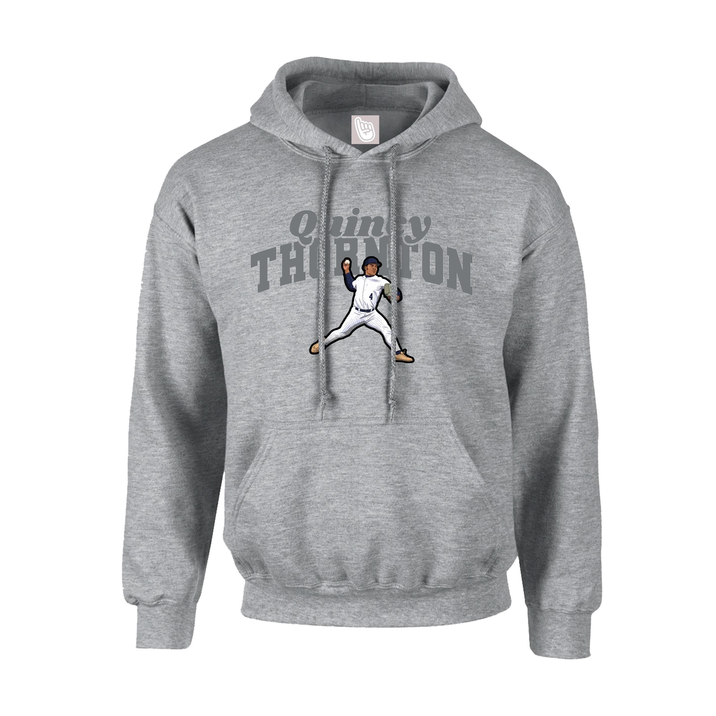 Youth Hoodie — Signature Arch in Grey