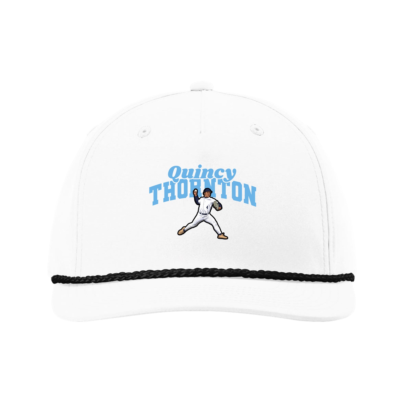 Five-Panel Classic Rope Cap — Signature Arch in White